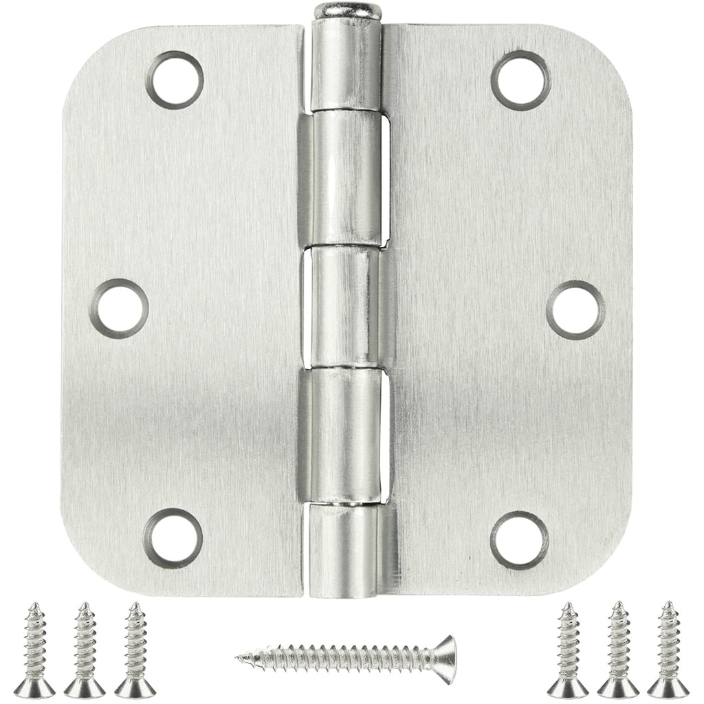 12 Pack Nickel Door Hinges Brushed Nickel Hinges for Doors 3 1/2 Interior Doo...
