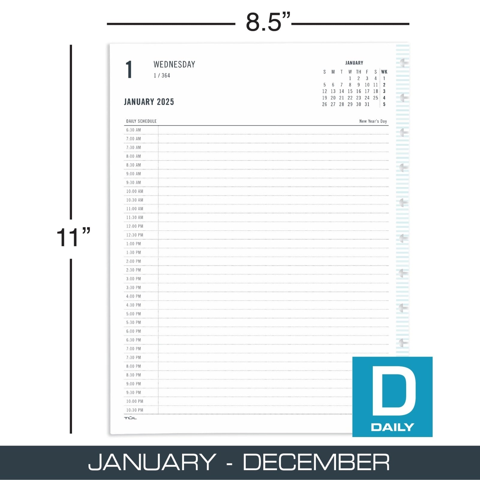 2025 TUL® Discbound Daily Planner Refill Pages, Letter Size, Fashion, January To