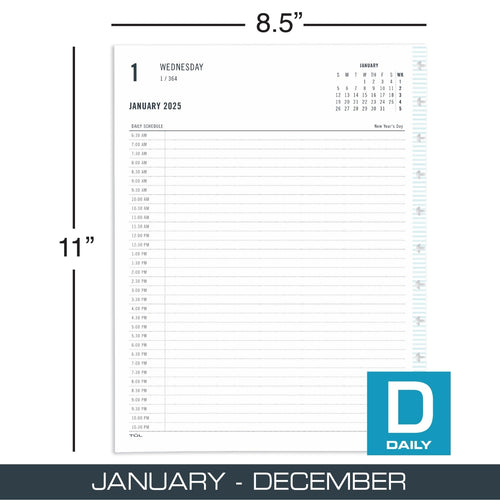 2025 TUL® Discbound Daily Planner Refill Pages, Letter Size, Fashion, January To