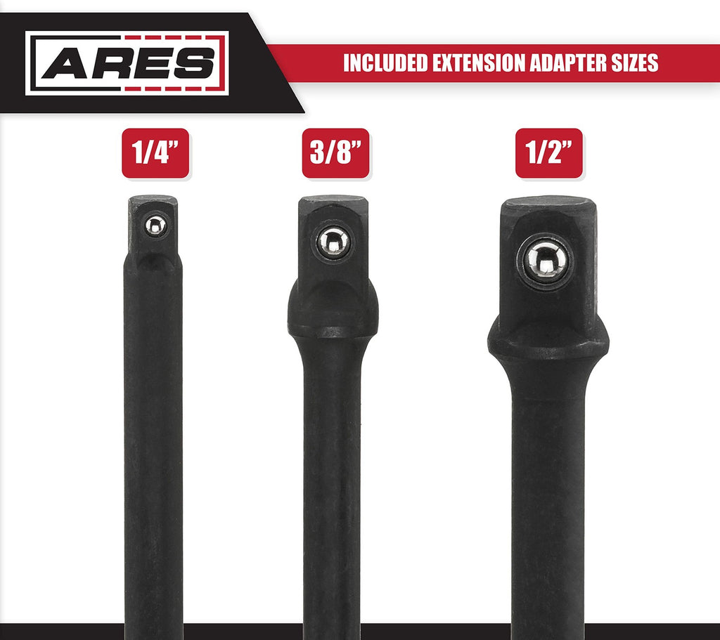 ARES 70000-3-Inch Impact Grade Socket Adapter Set - Turns Impact Drill Driver