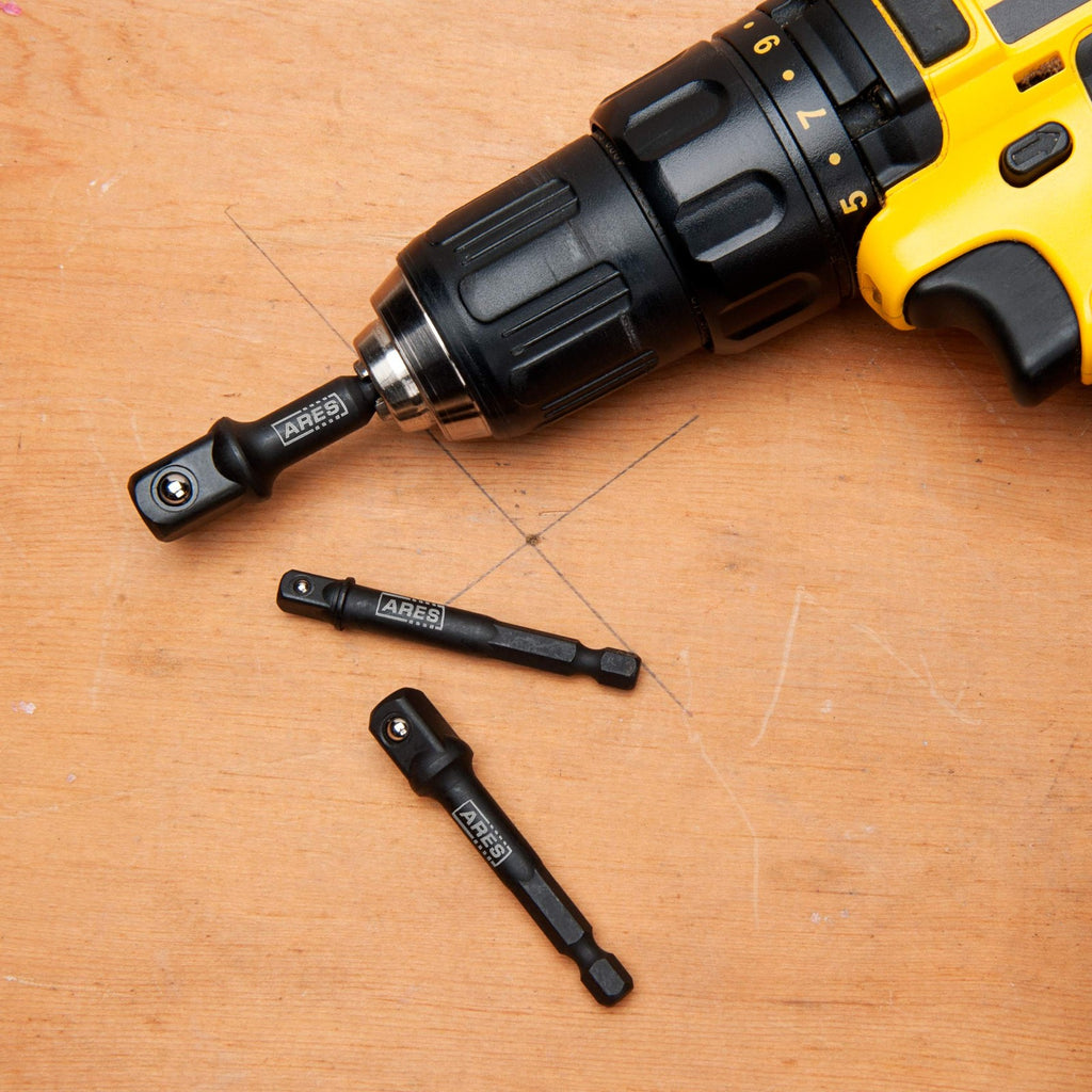 ARES 70000-3-Inch Impact Grade Socket Adapter Set - Turns Impact Drill Driver