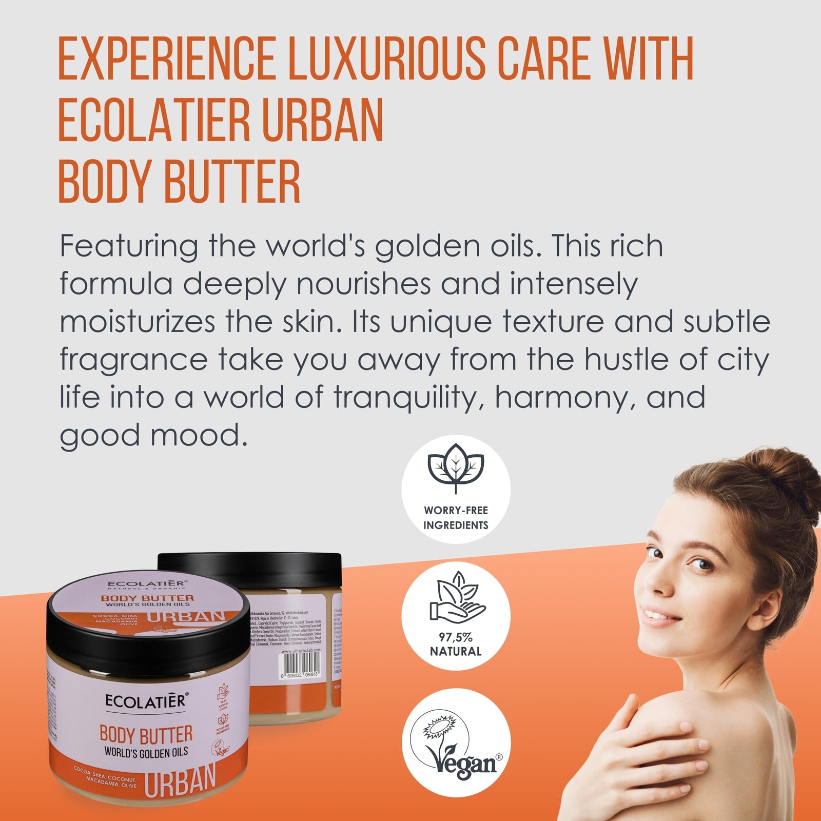 Body Butter with World's Golden Oils - 98% Natural, Body Lotion For Dry Skin