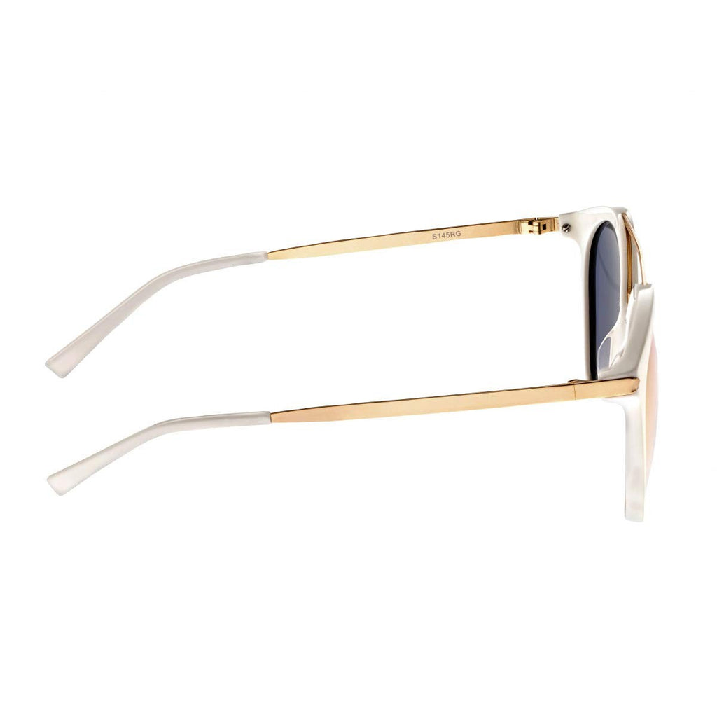 Rose Gold Polarized Sixty One Sunglasses - White/Gold SIXS145RG
