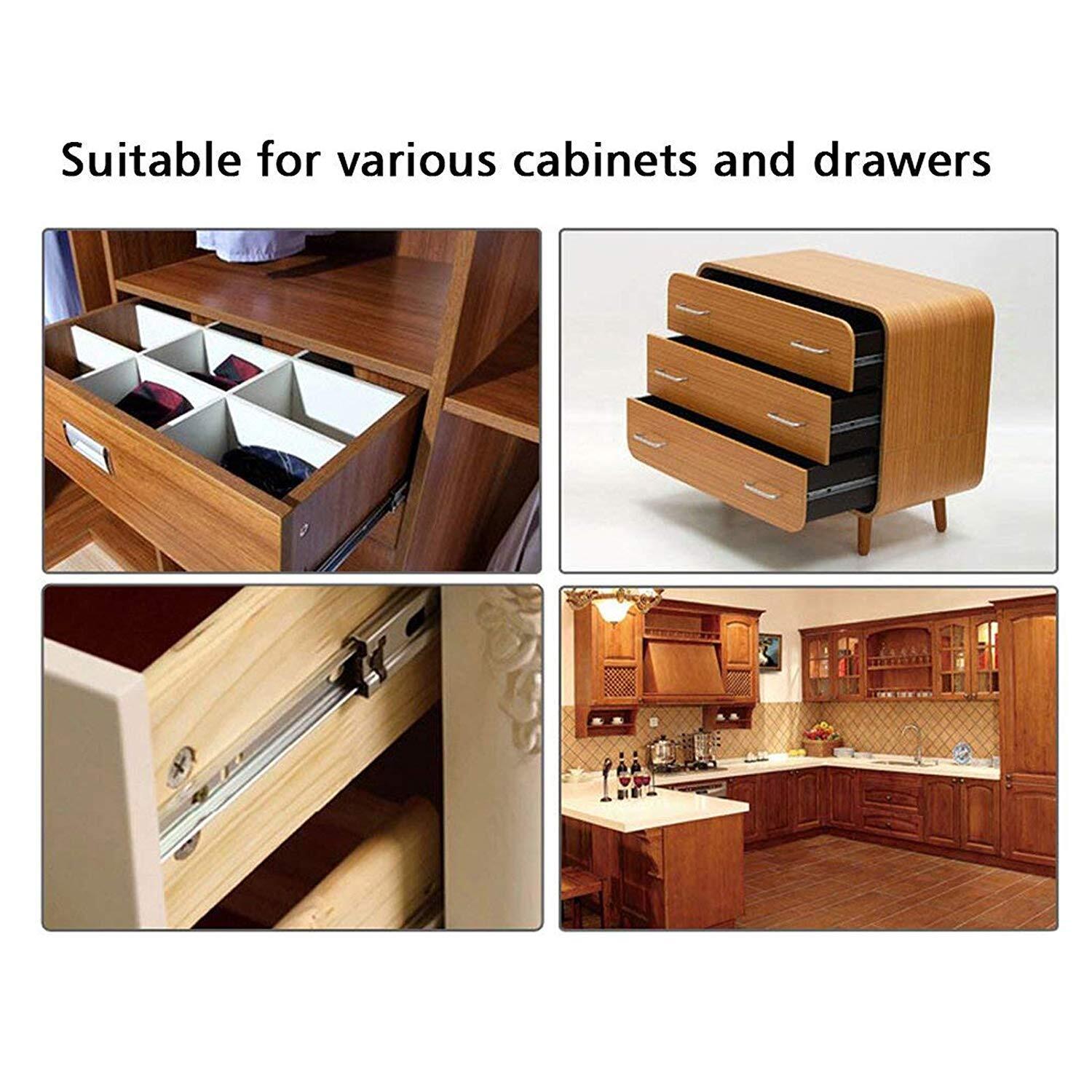 22 Inch Three-Section Nickel Slide Rail Track Furniture Closet File Cabinet