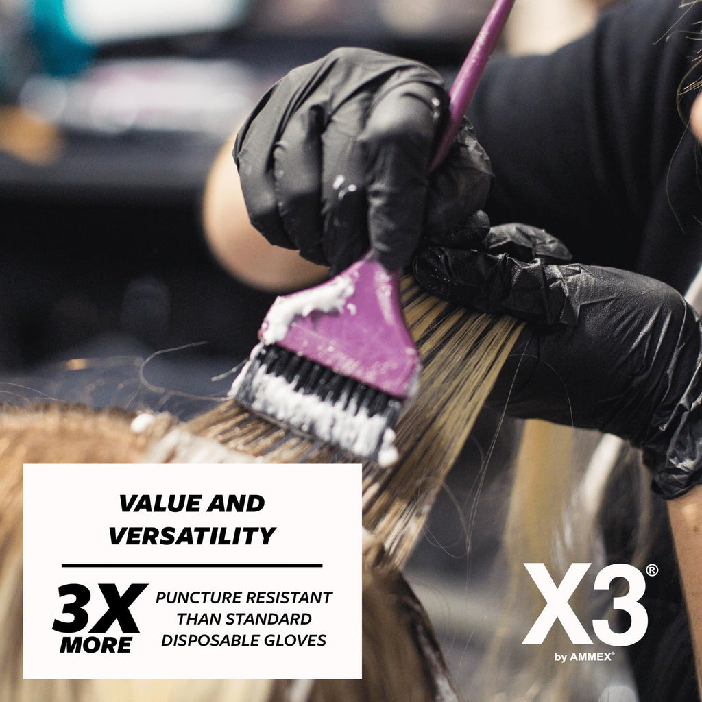 X3 Industrial Black Nitrile Gloves, Case of 1000, 3 Mil, Size XX-Large, Latex