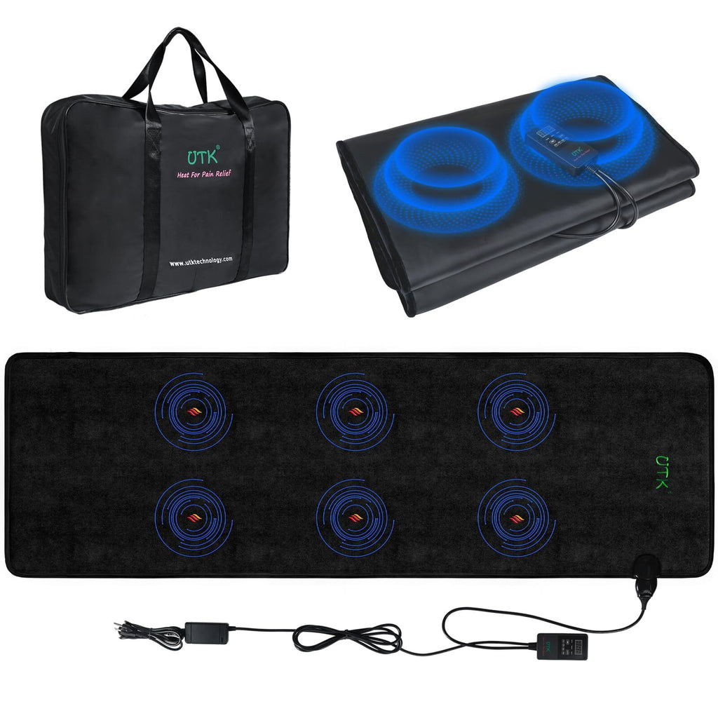 UTK Full Body Magnetic Therapy Mat Far Infrared Heating Pad for Pain Relief A...
