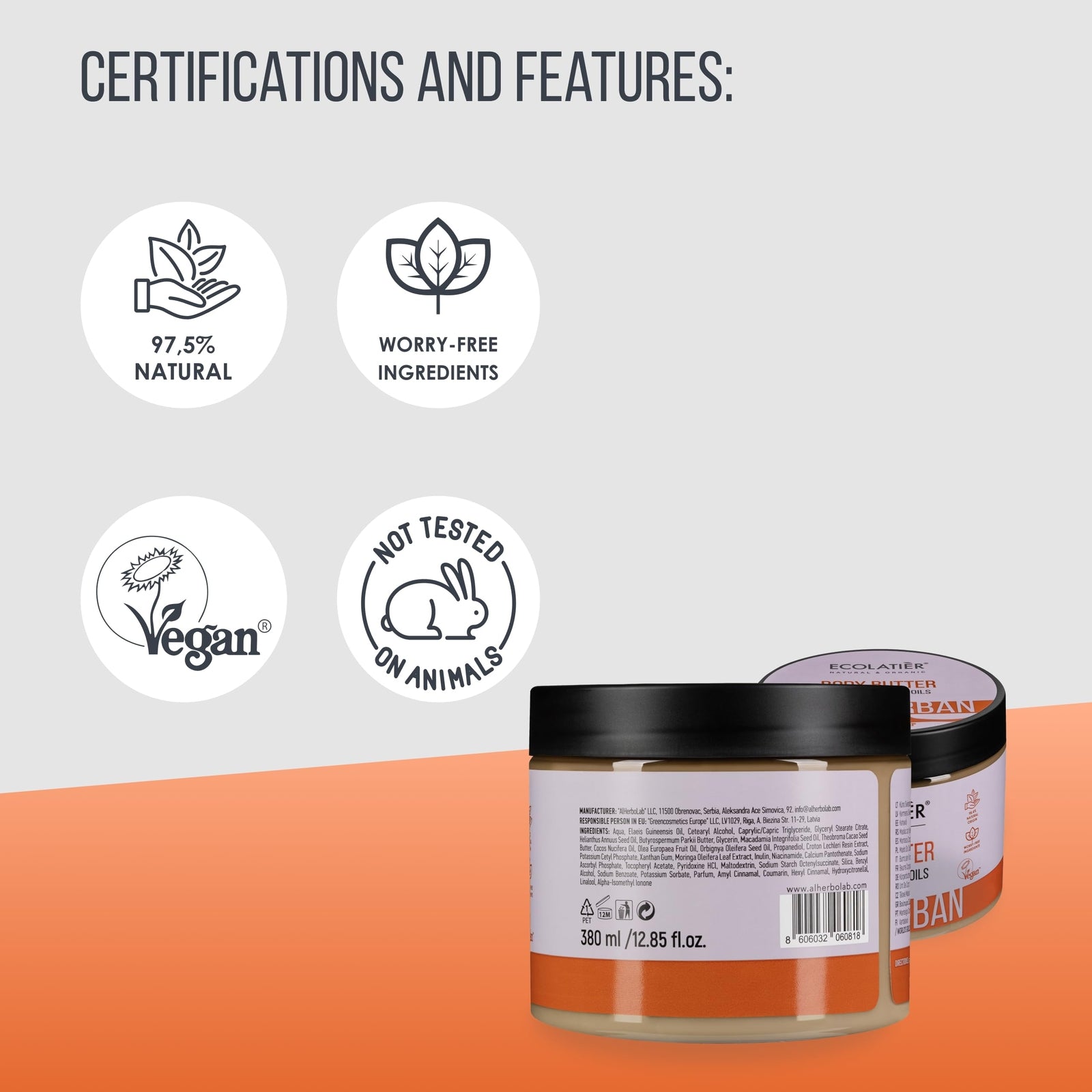 Body Butter with World's Golden Oils - 98% Natural, Body Lotion For Dry Skin