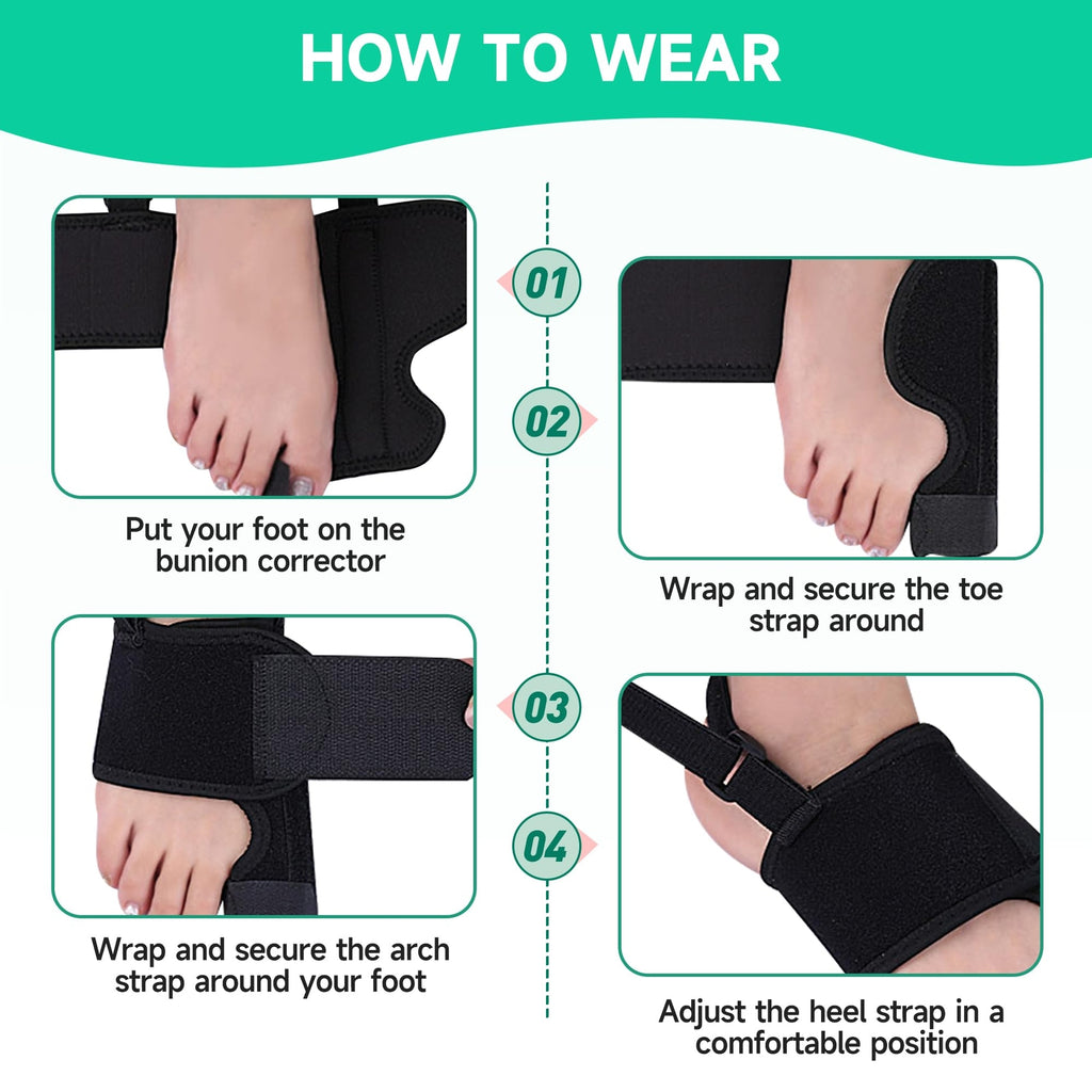 Abismat 2 Pcs Bunion Corrector for Women Men Big Toe, Non-Slip Big Toe Splint