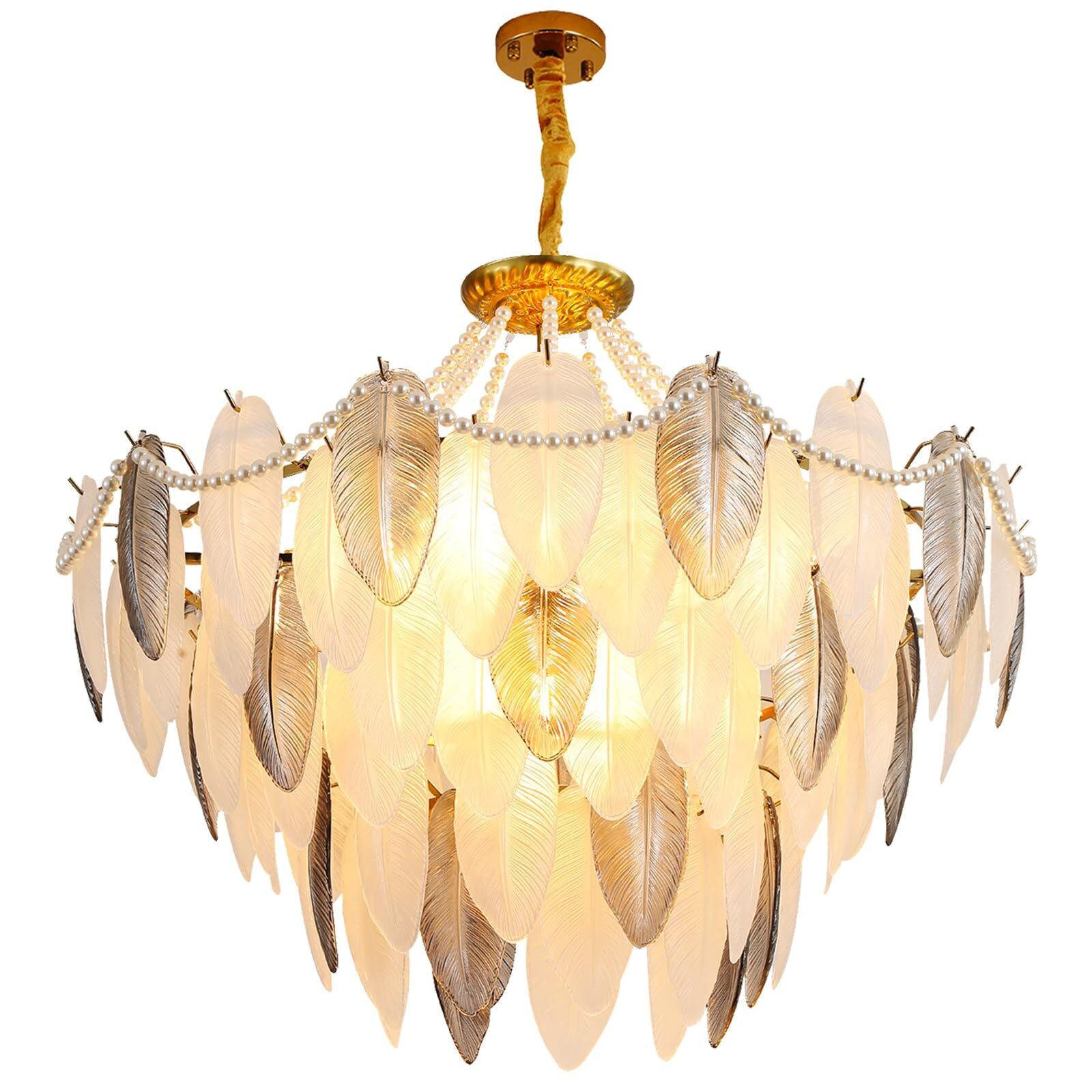 Tonuao Gold Chandeliers Lighting,31inch 12-Lights Modern Crystal