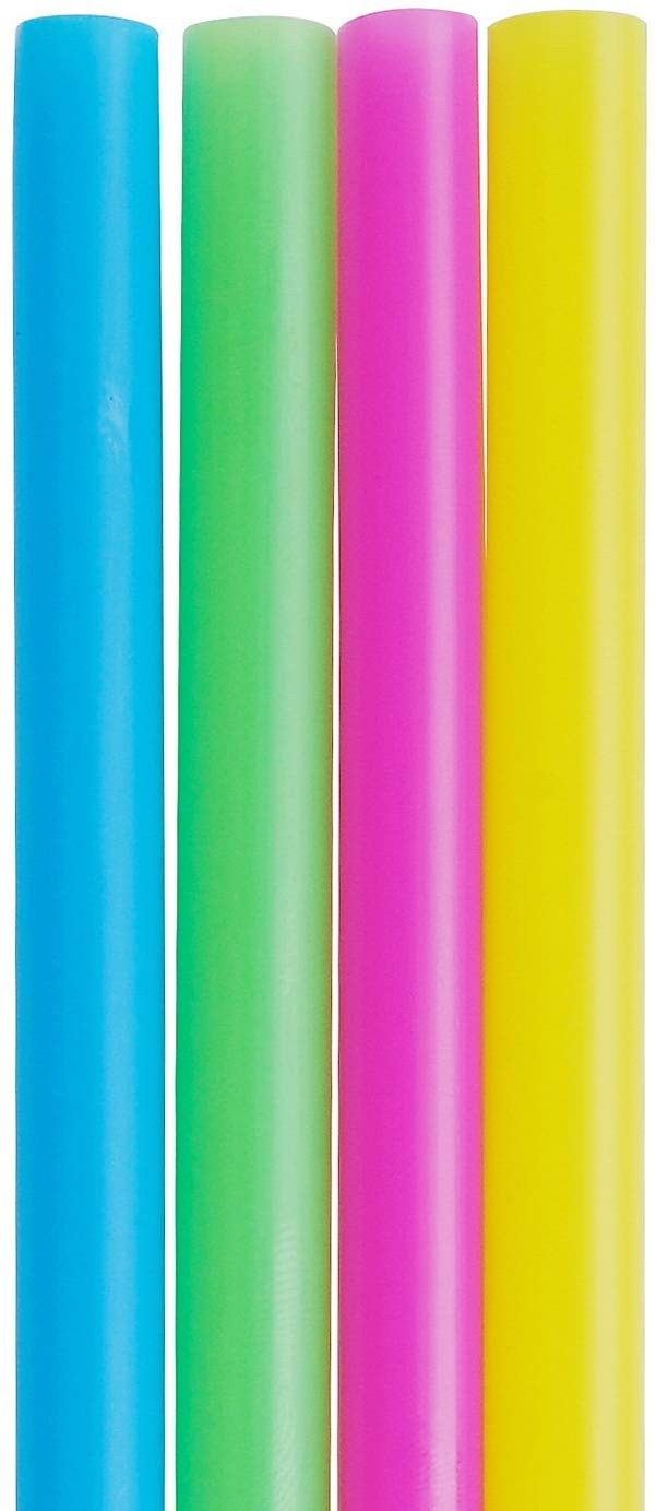 80 Count 9" Boba/Fat Straws Mixed Solid Color Individually Wrapped