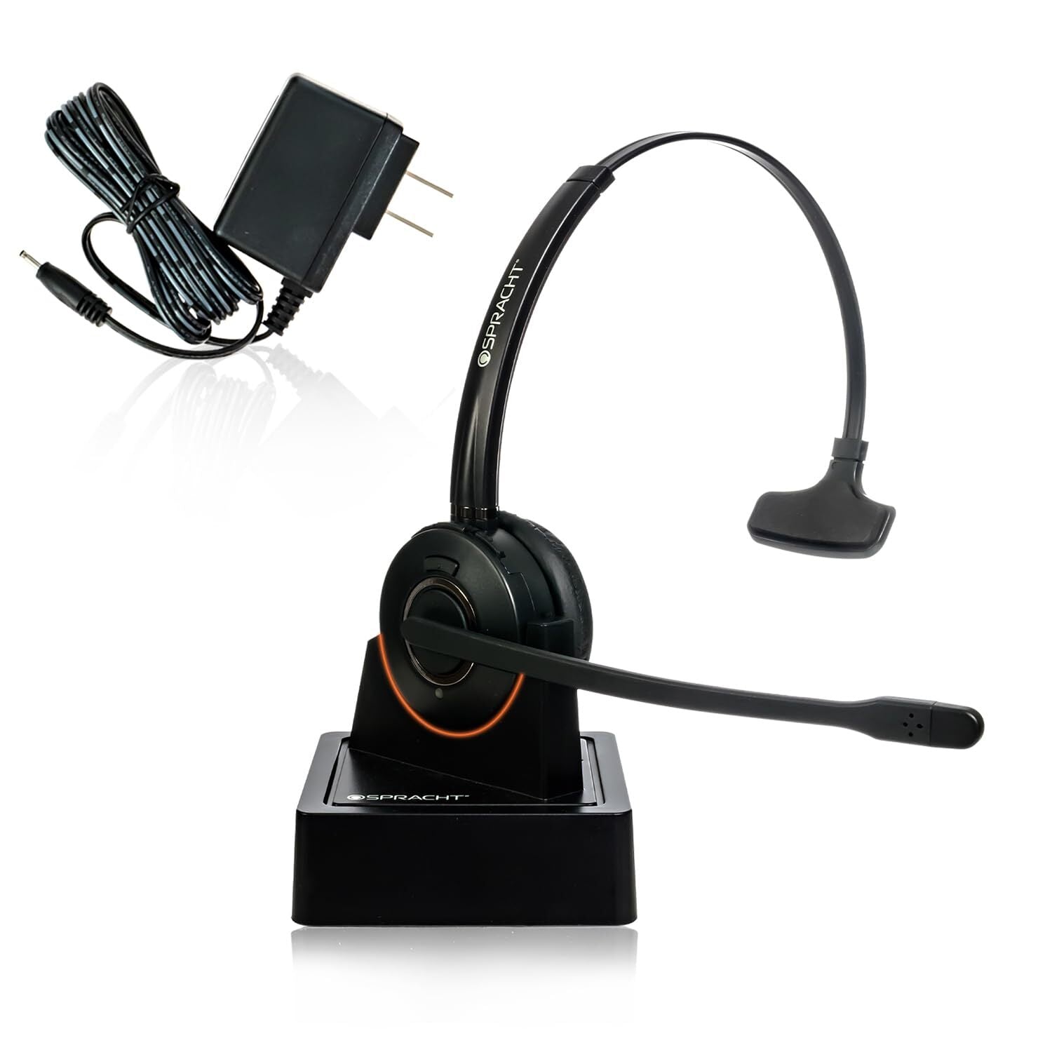 Spracht HS-2050 Single Ear Wireless Bluetooth Headset with Base Station | Noise