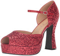 Ellie Shoes Women's Glitter Sandal, Red, 12