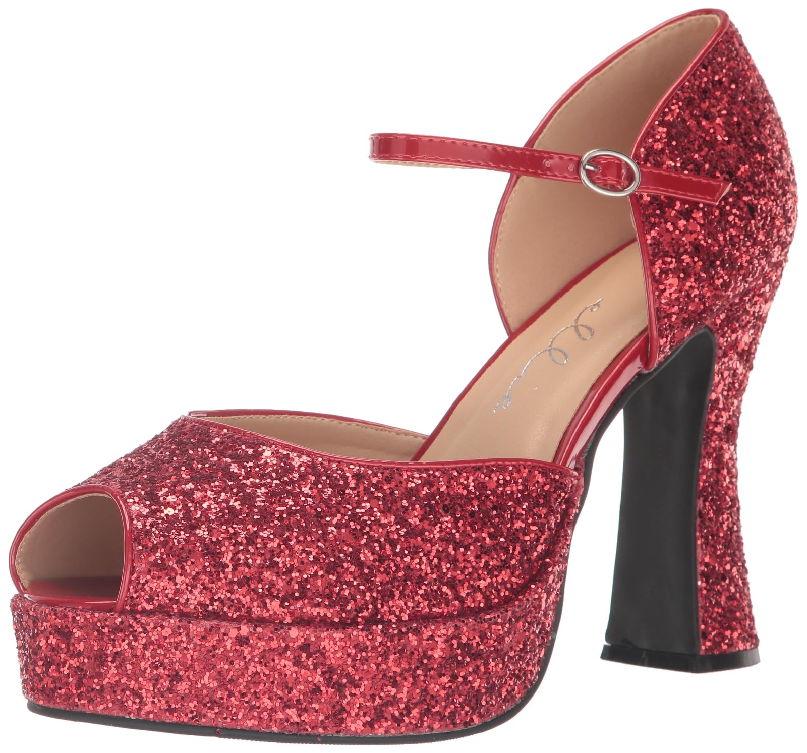 Ellie Shoes Women's Glitter Sandal, Red, 12
