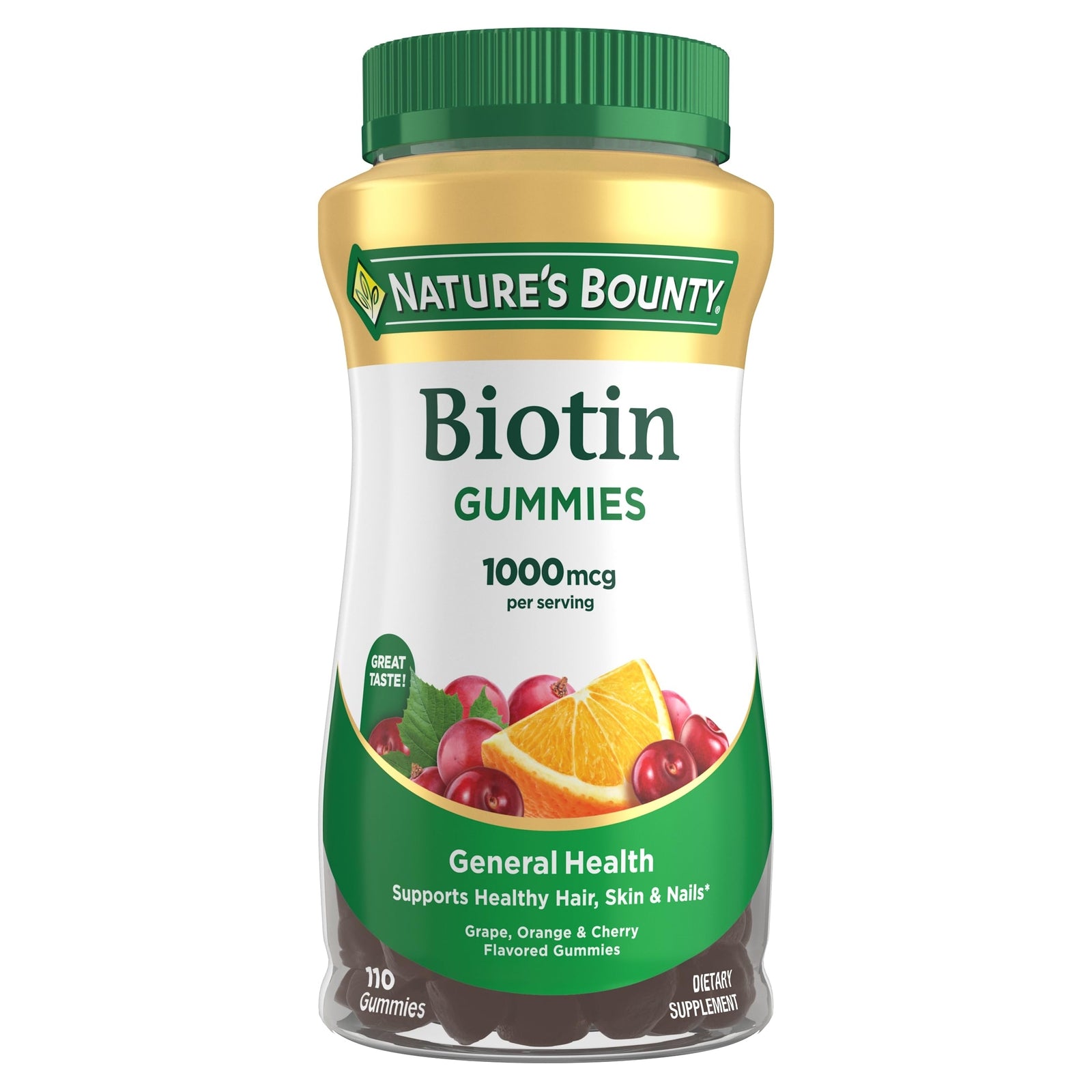 Biotin by Nature's Bounty, Vitamin Supplement, Supports Healthy Hair, Skin, and