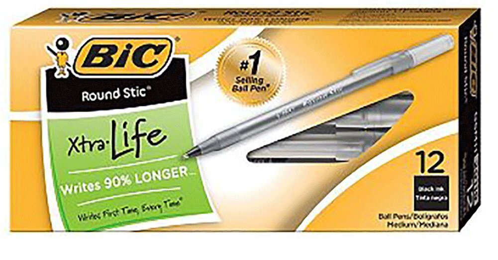 BIC USA INC BIC STICK PENS MEDIUM BLACK 12/PK (Set of 24)