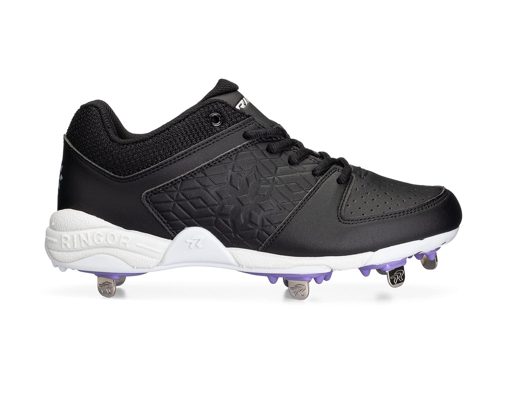 RIP-IT Women's Diamond Metal Softball Cleats - Softball Shoes for Women - Black