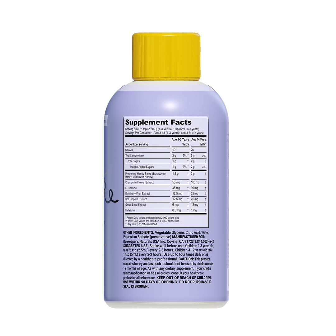 Beekeeper's Naturals Propolis Honey Cough Syrup Nighttime for Kids Immune