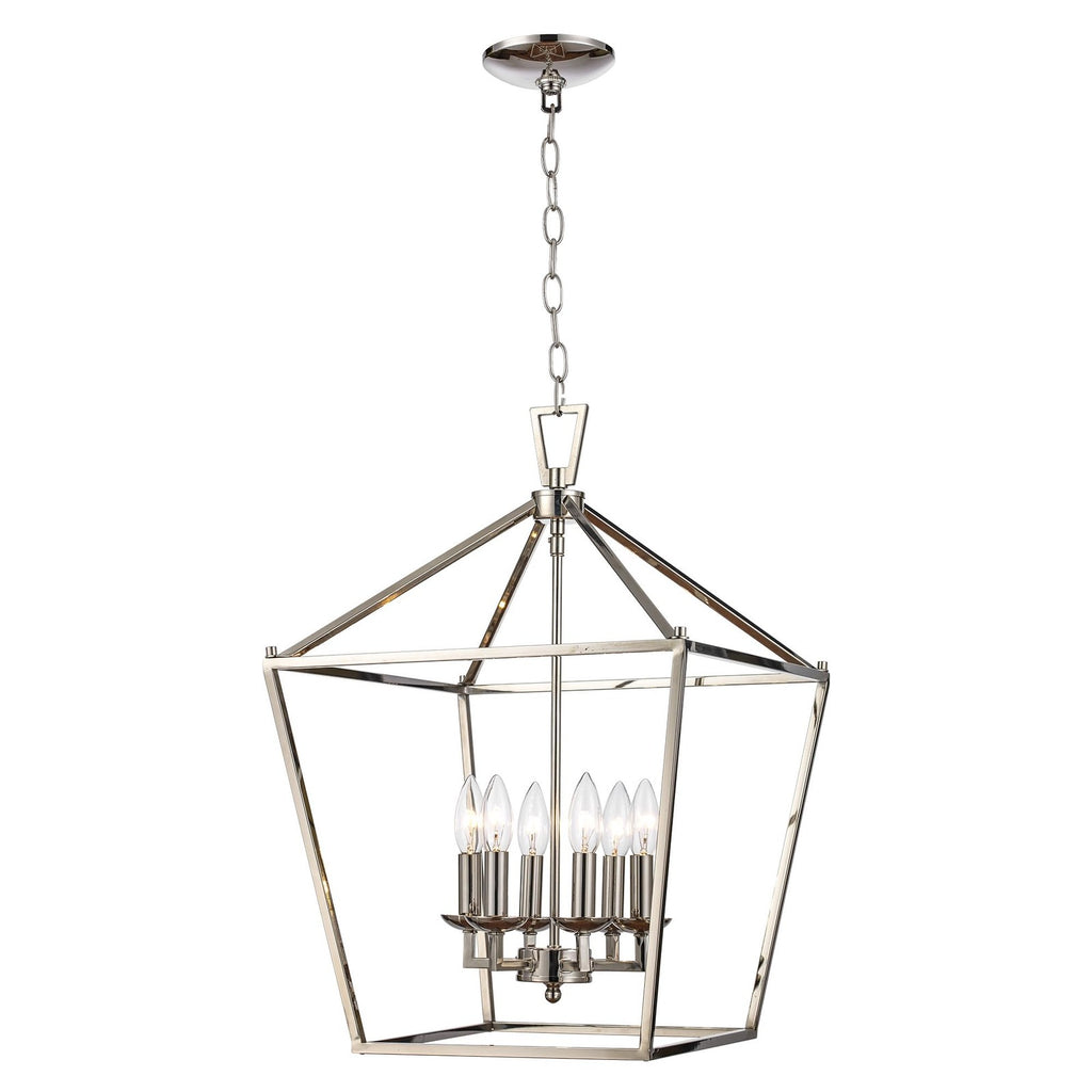 TRANS GLOBE Imports 10266 BK/BN Transitional Six Light Pendant in Black Finish,
