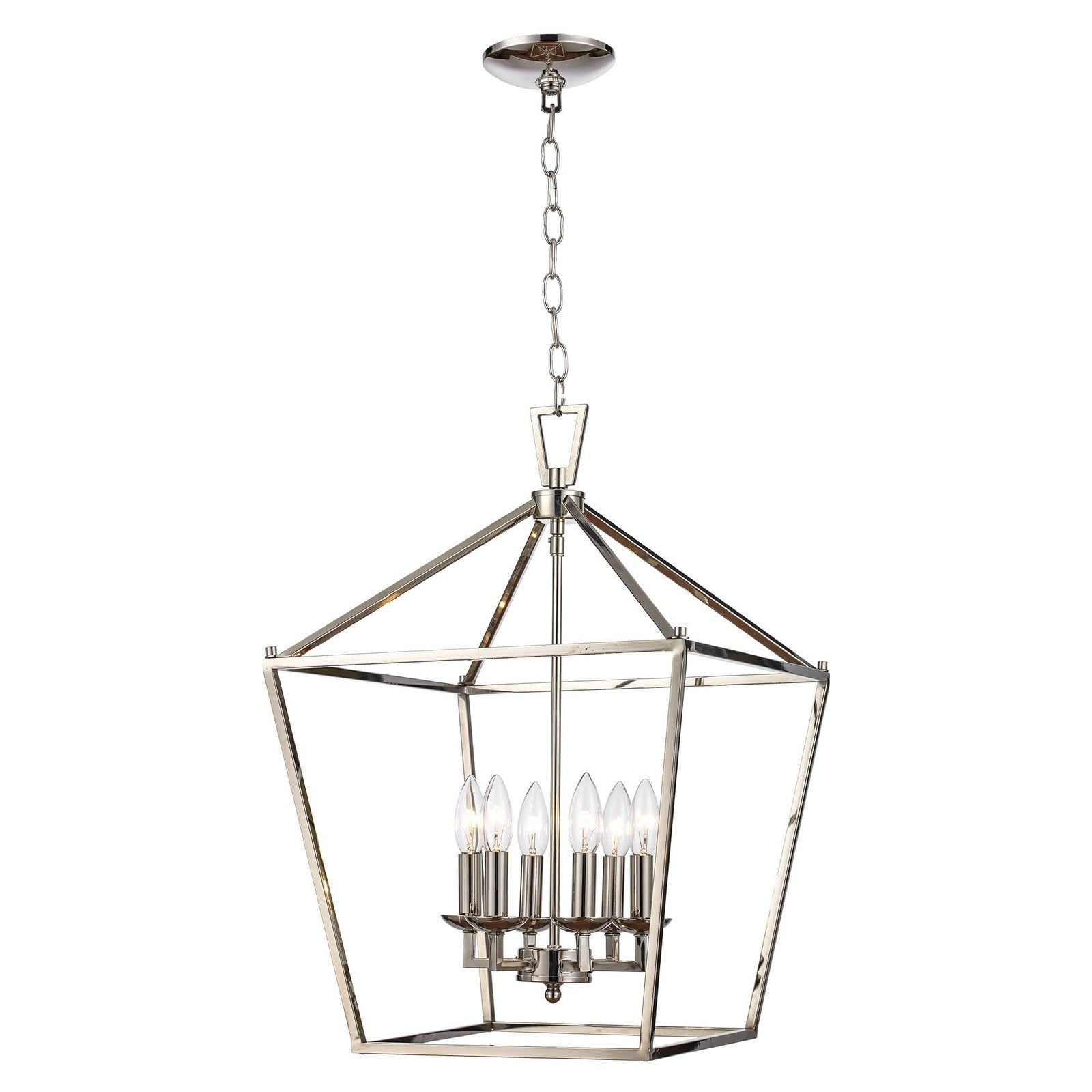 TRANS GLOBE Imports 10266 BK/BN Transitional Six Light Pendant in Black Finish,