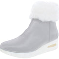 DKNY Women's Wedge Heel Ankle Boot, Silver/White ABRI, 5