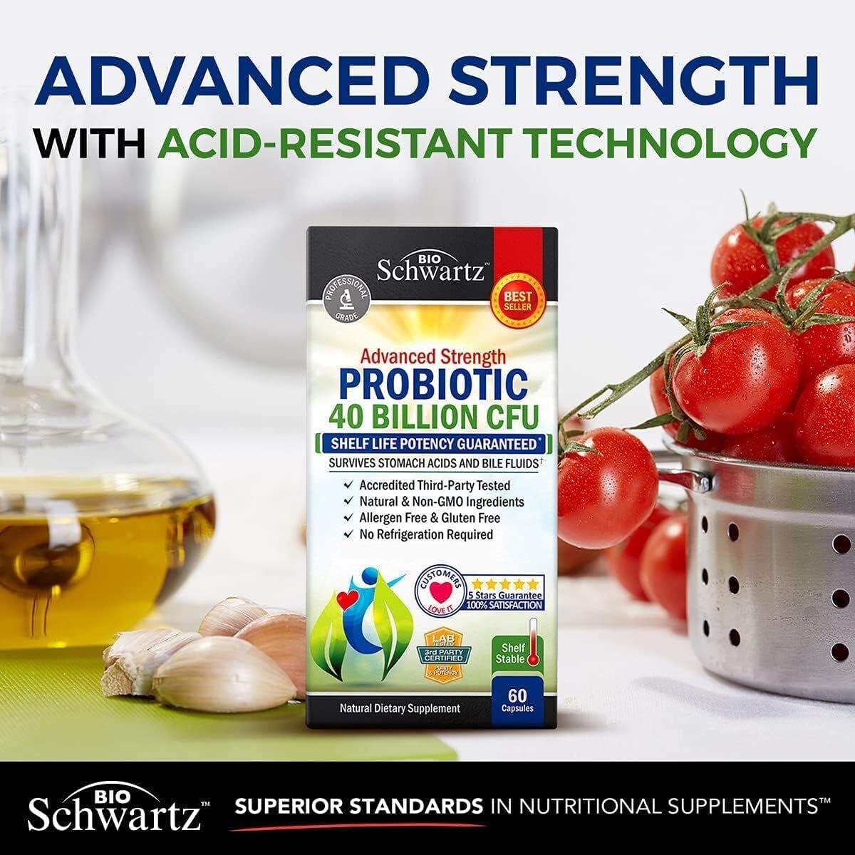 Daily Probiotic Supplement with 40 Billion CFU - Gut Health Complex with