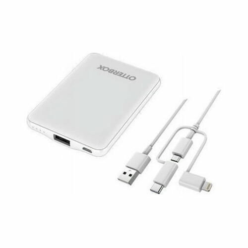 OtterBox Mobile Charging Kit 5000 mAh with 3-IN-1 Cable - White 78-80836