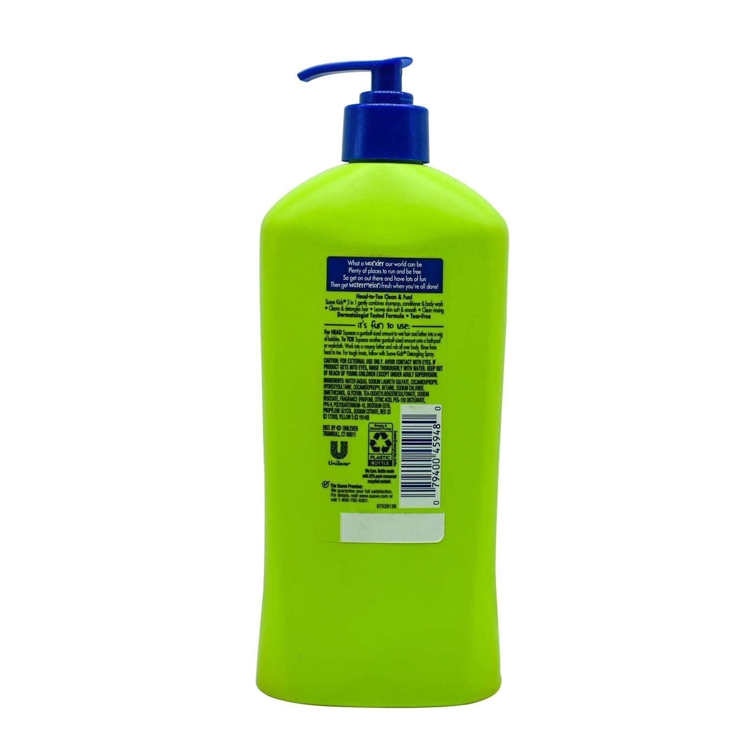 Suave Kids 3in1 Shampoo Conditioner Body Wash for a Tear-Free Shower or Bath