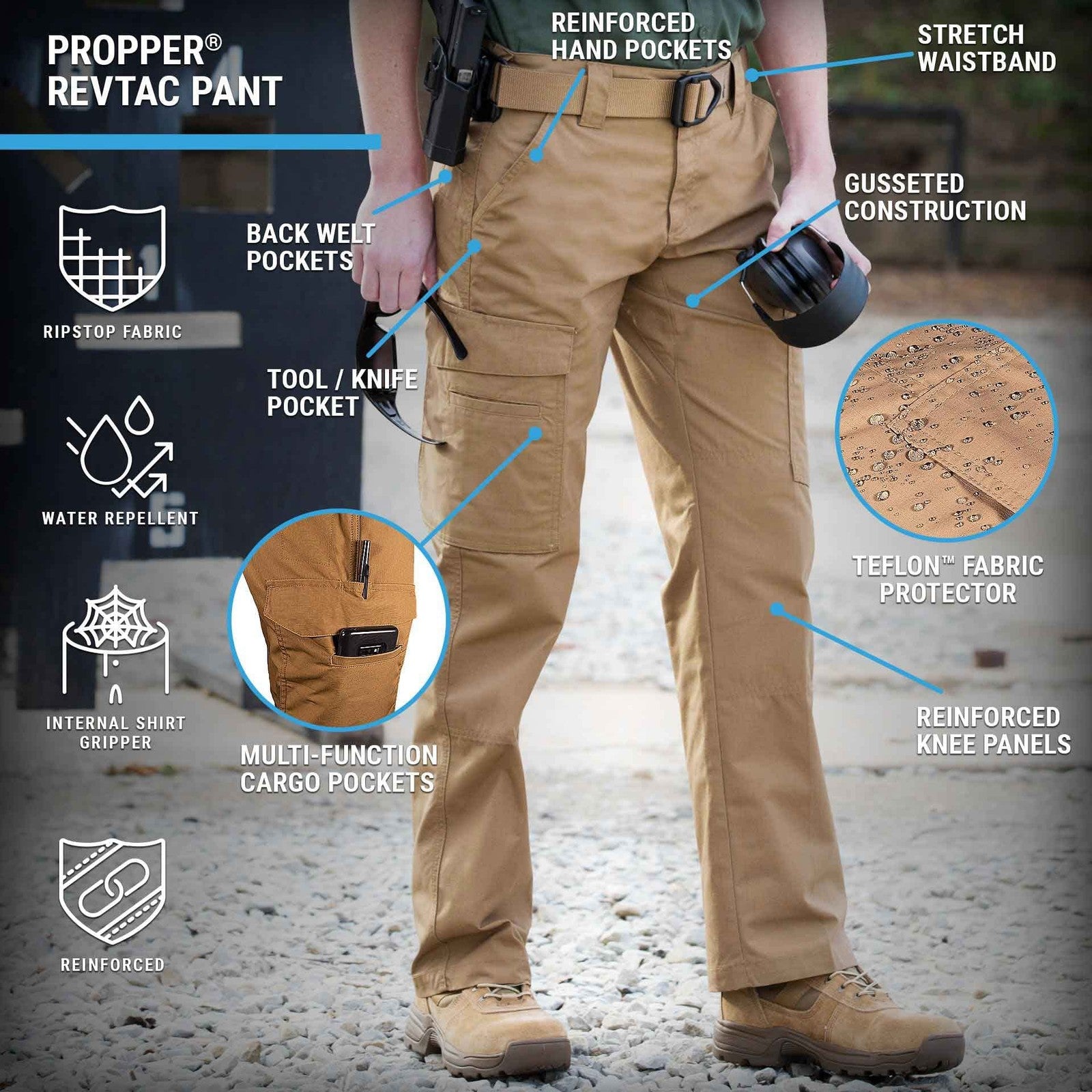 Propper Women's Standard F5203 RevTac Pants, Khaki, 2 Long