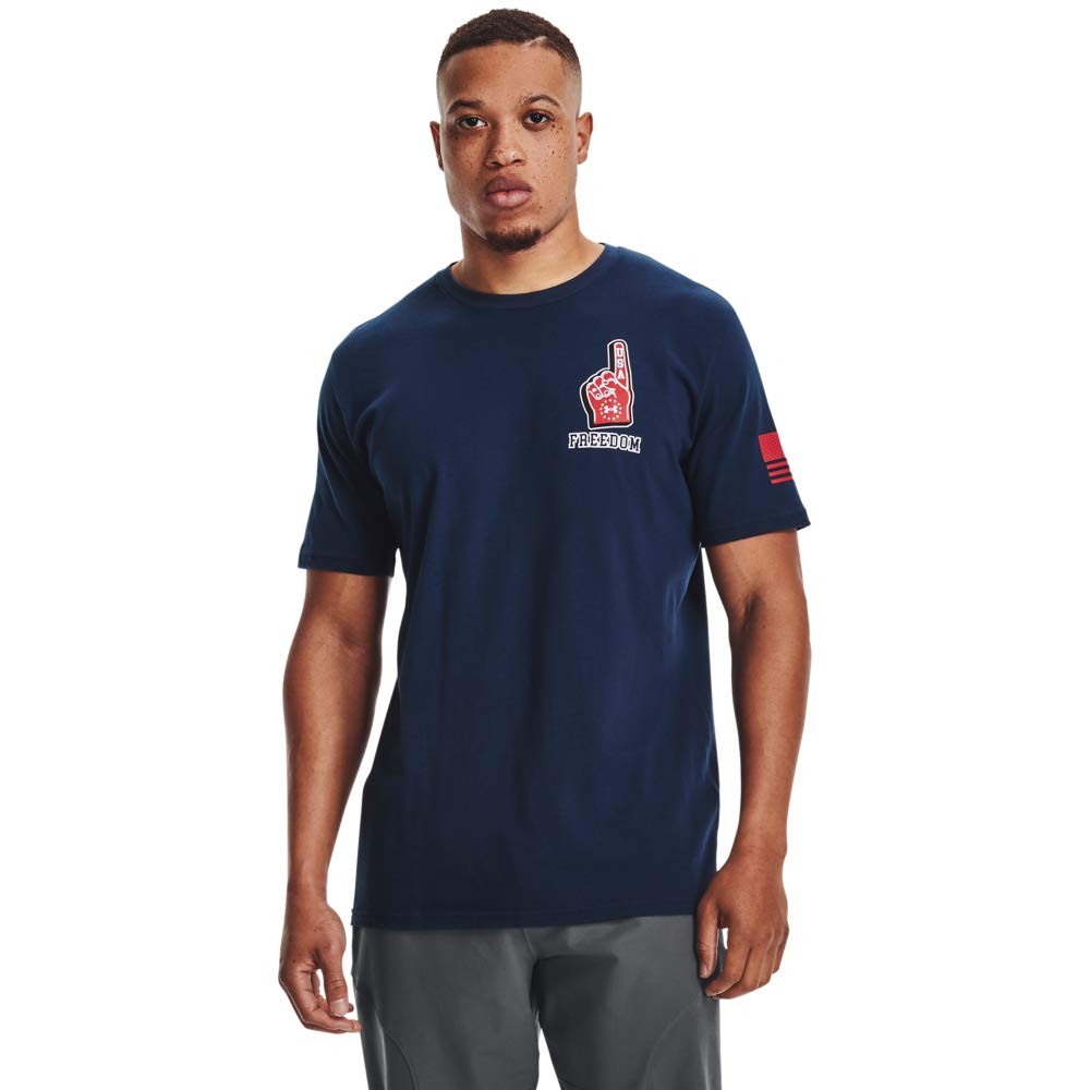 Under Armour Freedom Fun Illustrated T-shirt, Academy Blue (408)/Red, Large