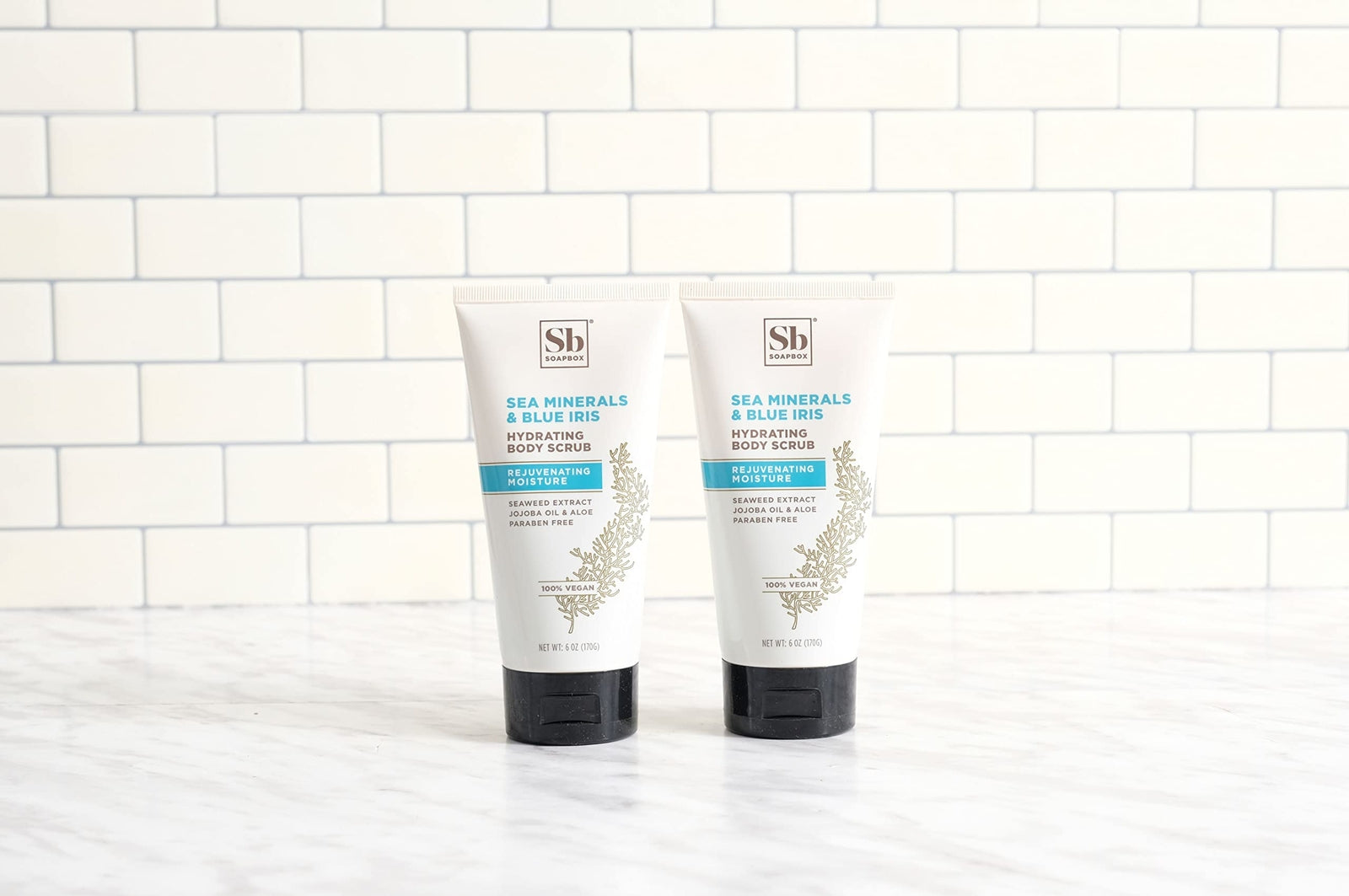 Soapbox Gentle Exfoliating Body Scrub ? Sea Minerals & Blue Iris ? 6oz ?