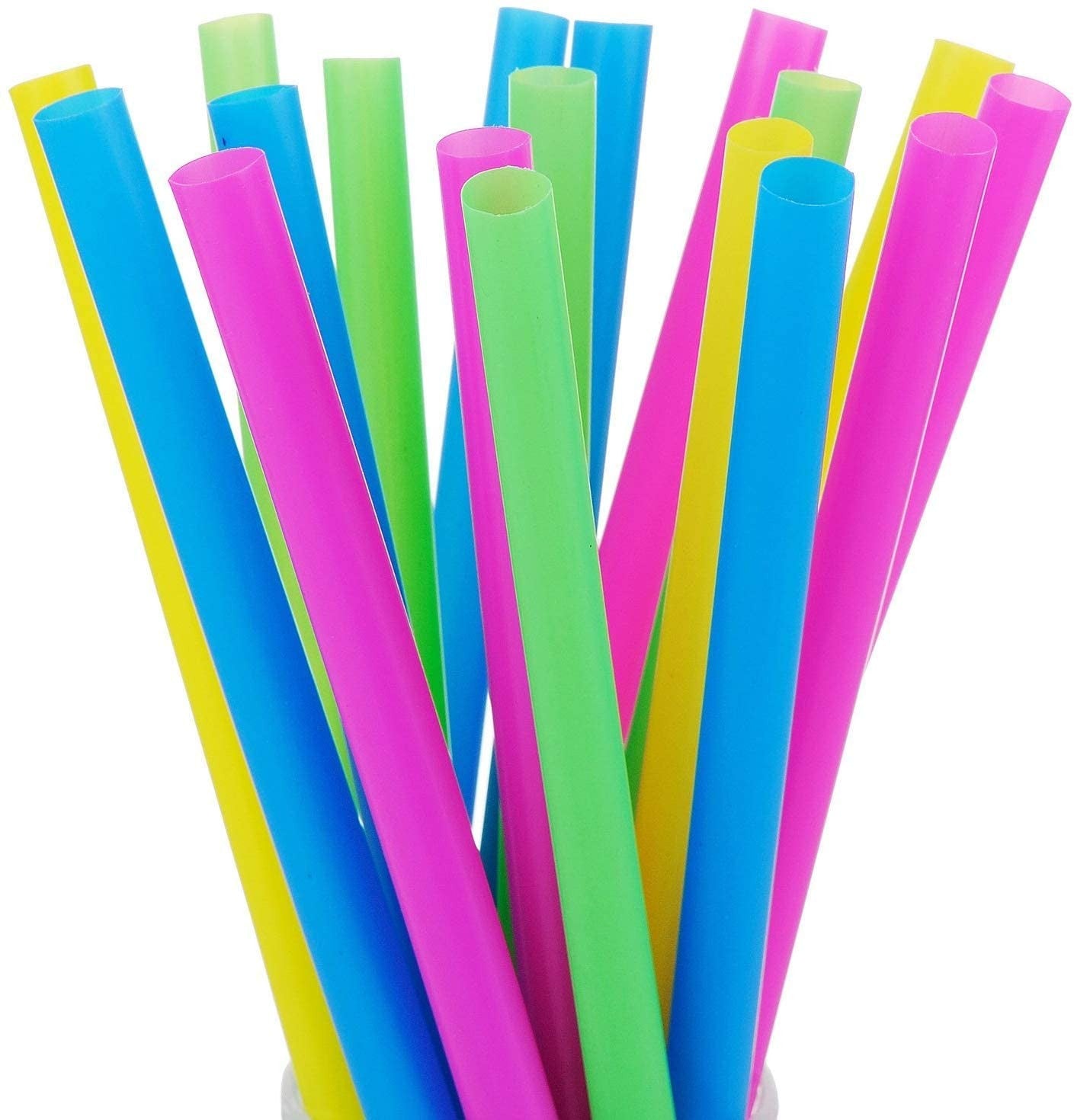 80 Count 9" Boba/Fat Straws Mixed Solid Color Individually Wrapped