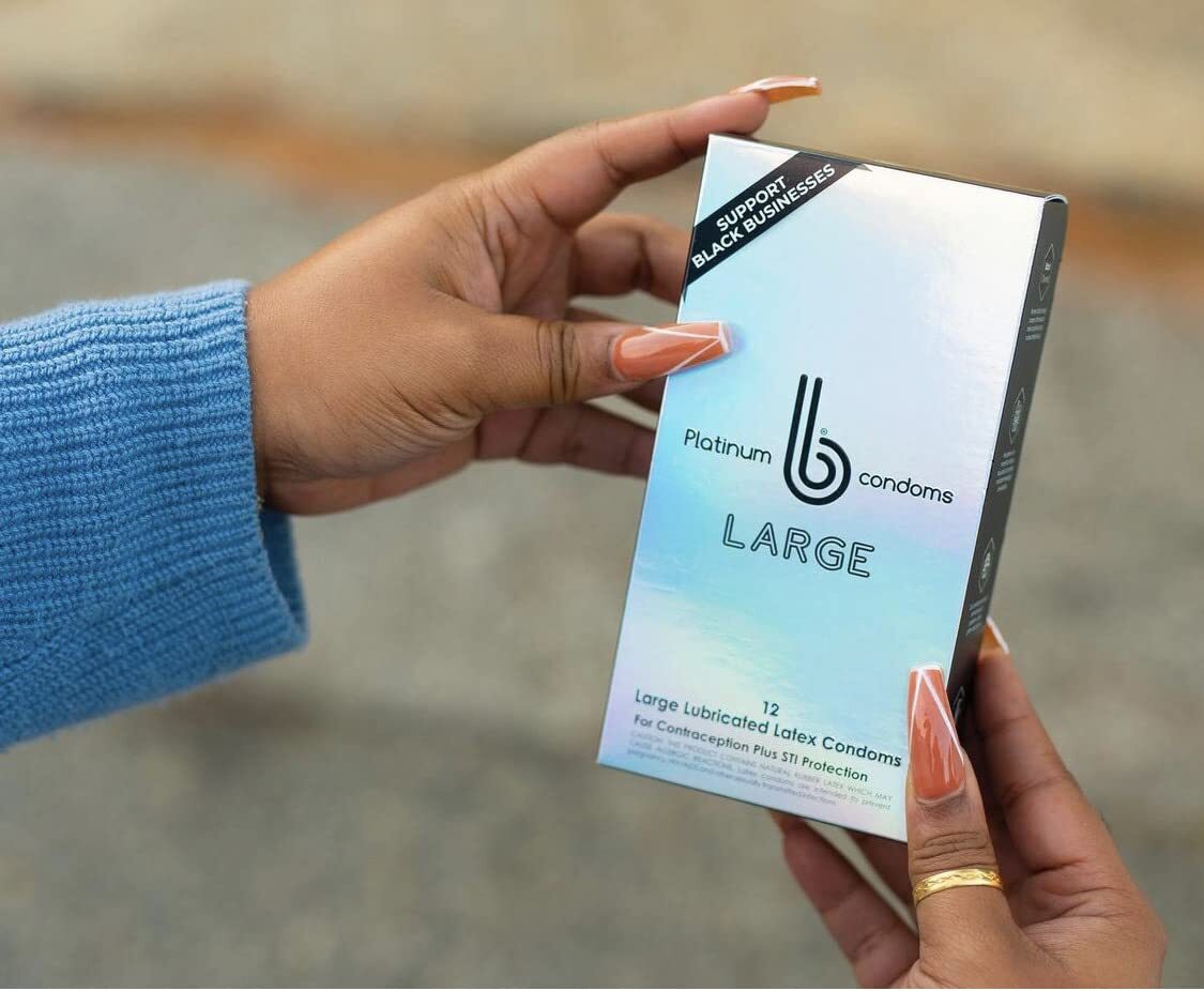 B Condoms - Platinum Large - Vegan Friendly - Odorless - Large Size - 12 Count