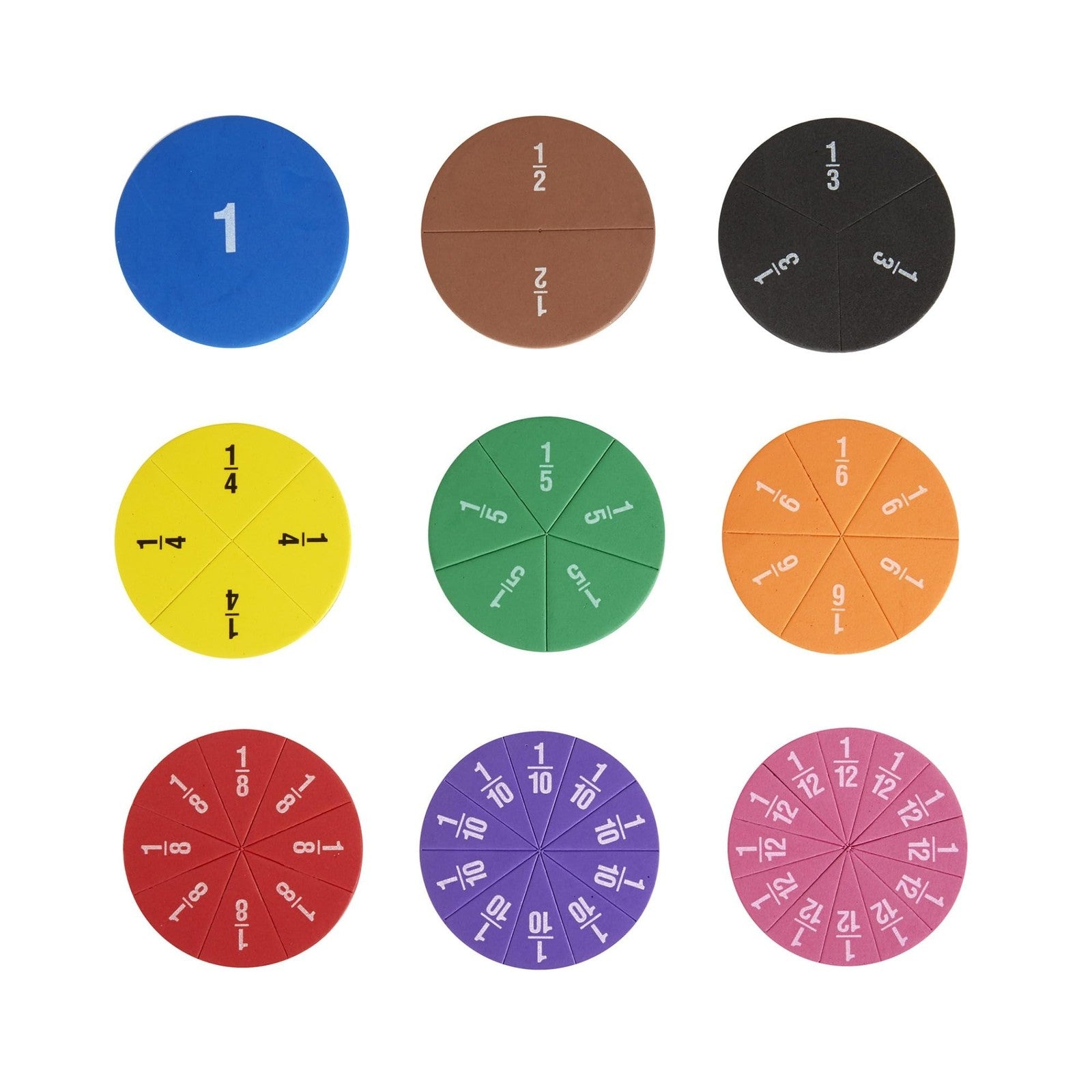 Office Depot® Brand Magnetic Fraction Circles, Assorted Colors, Pre-K, Set Of 51