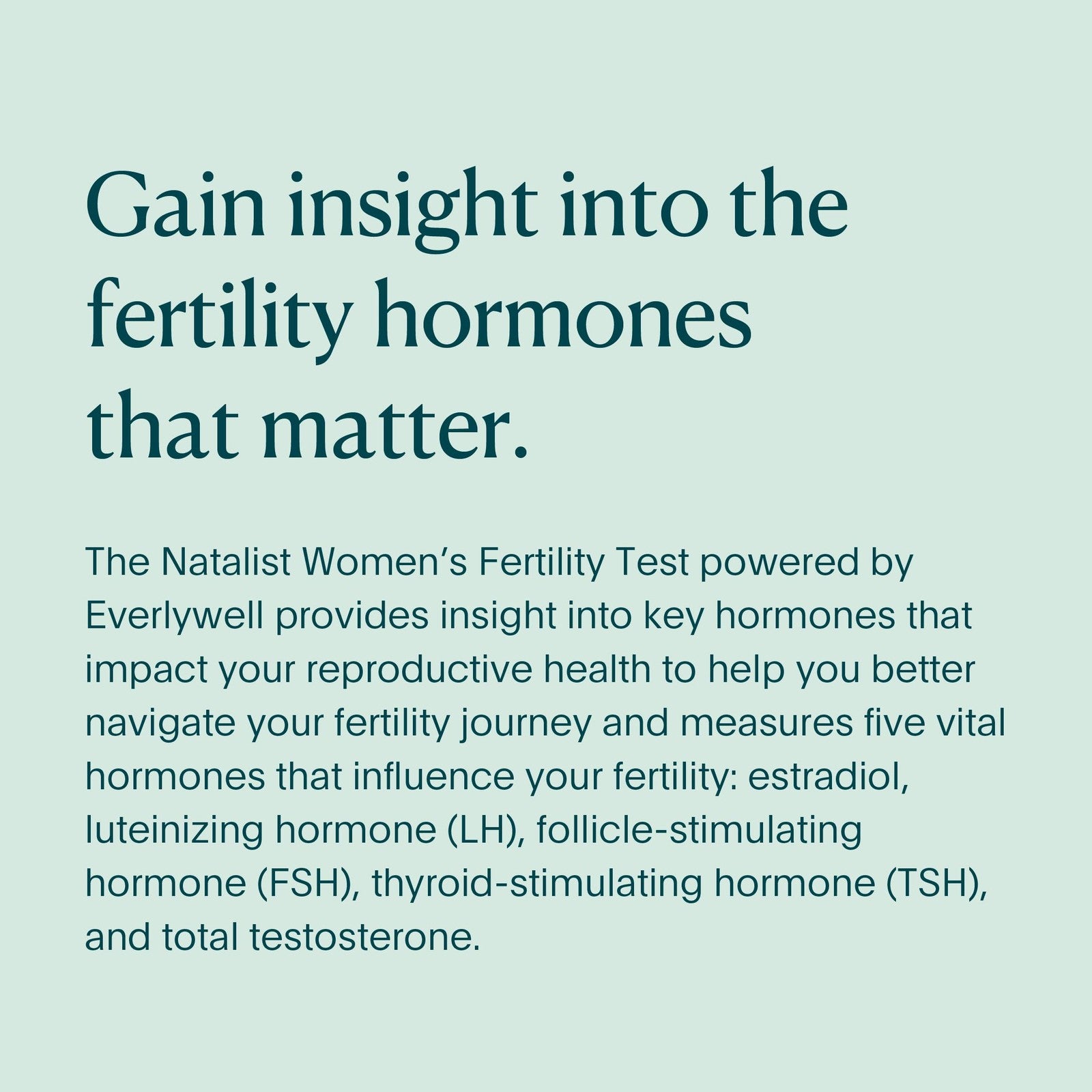 Natalist Women's Fertility Test - at-Home Test Kit by Everlywell Measures Key