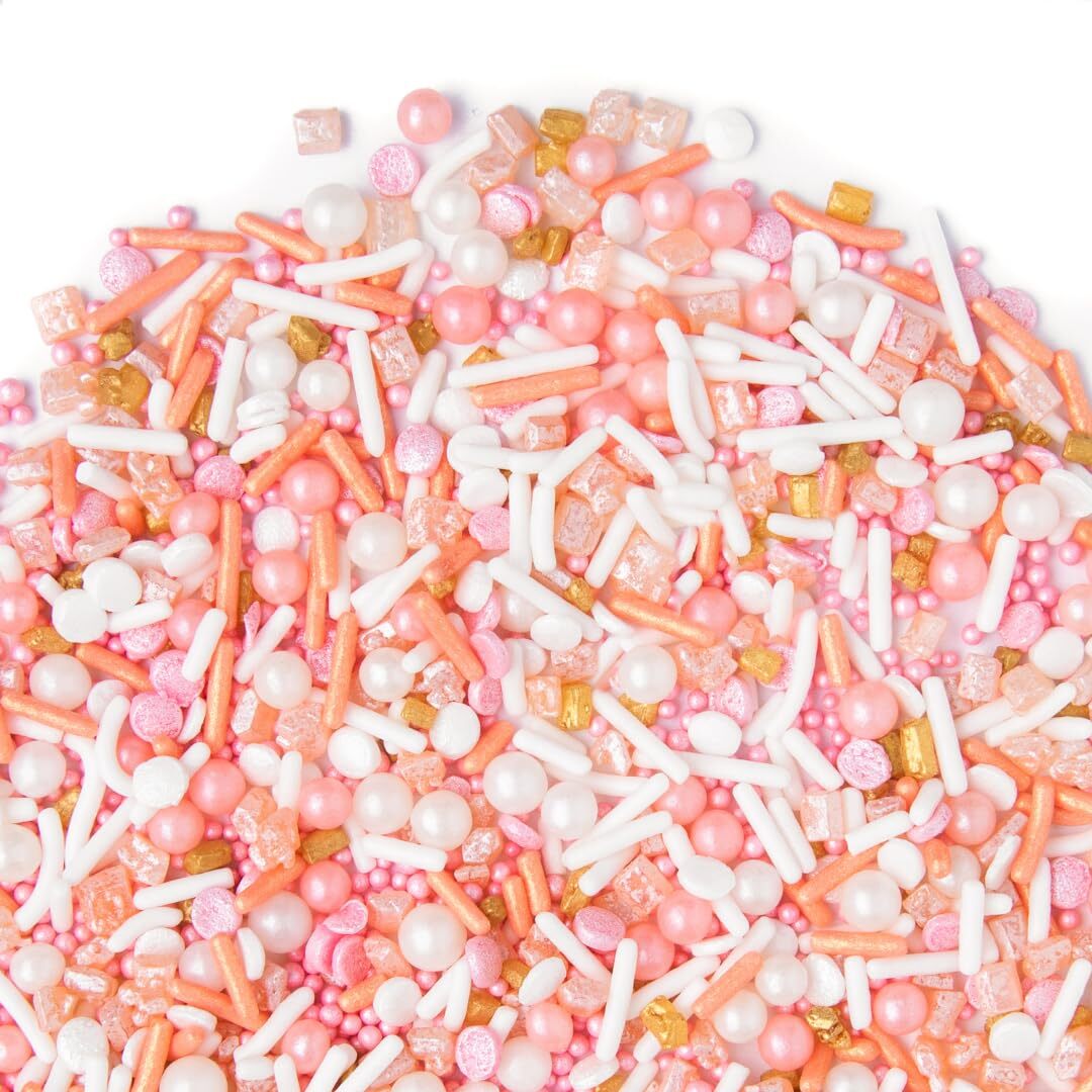 Sweets Indeed Sprinkles, Peach Rose Gold Edible Sprinkle Mix, Perfect for Cake