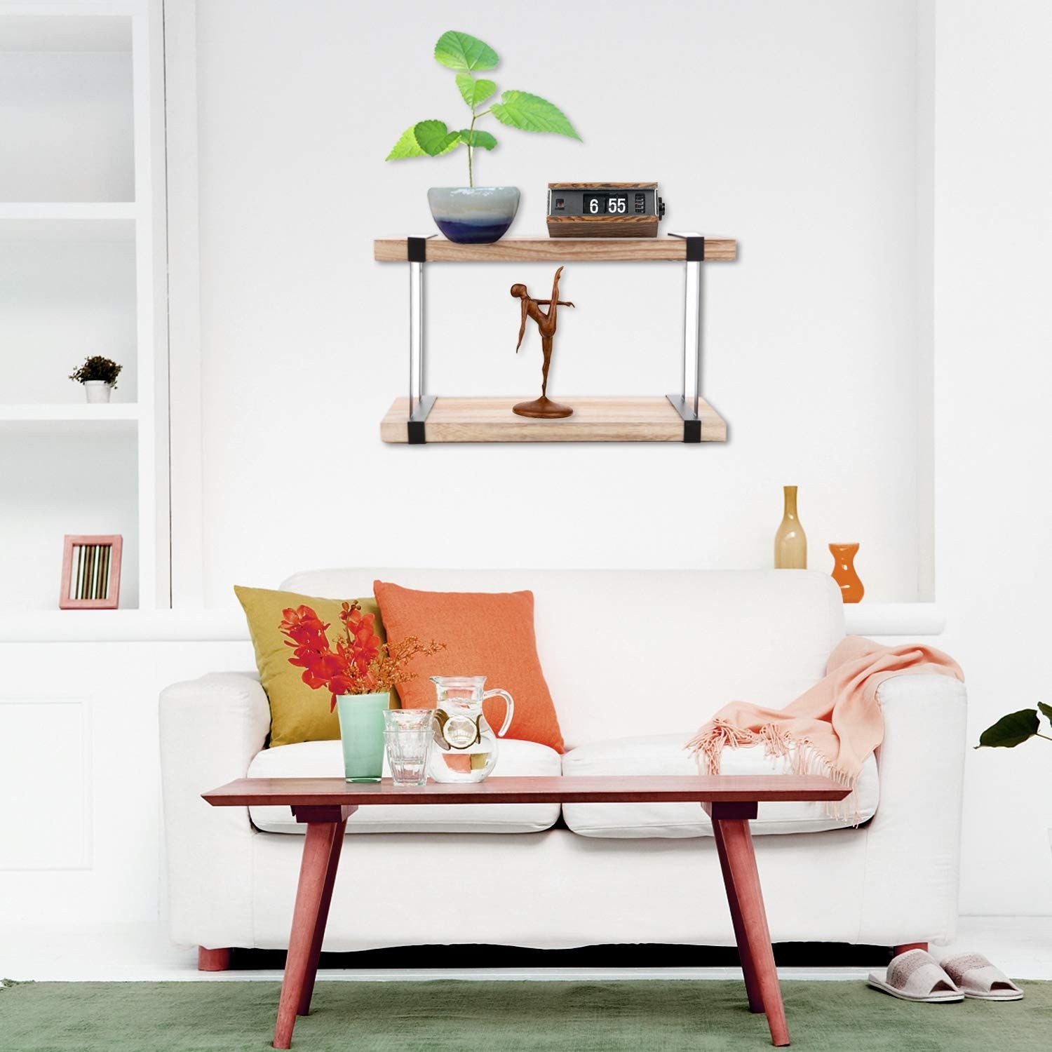 Volksdecor Premium 3 Tier Walnut Floating Shelves