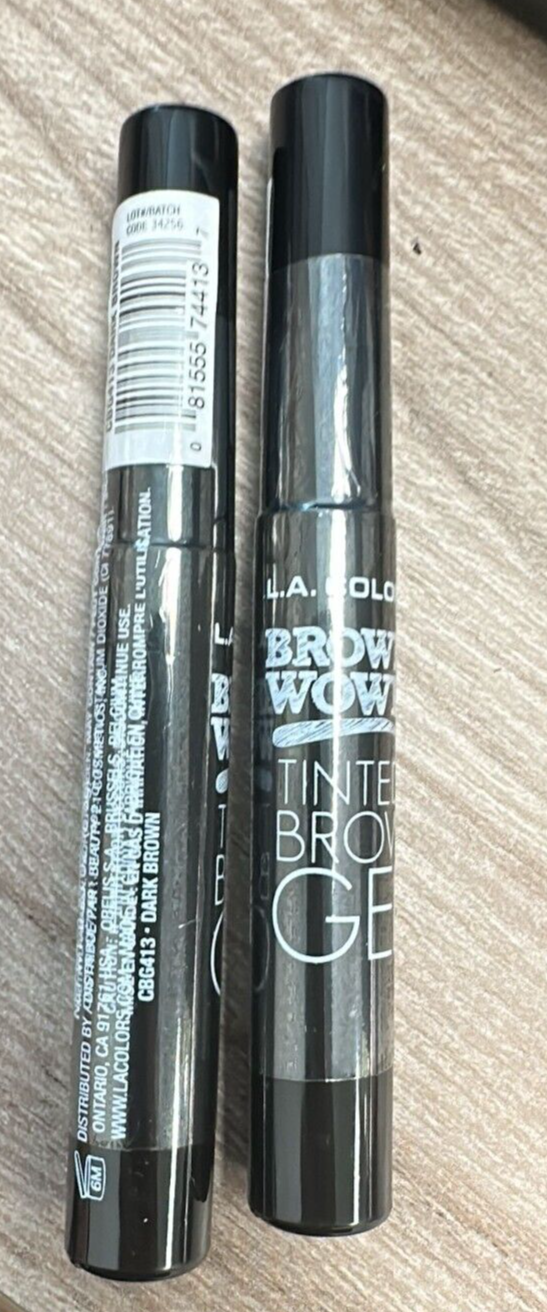 2X L.A. COLORS Browie Wowie Brow Tinted Gel Dark Brown Sealed Free Shipping