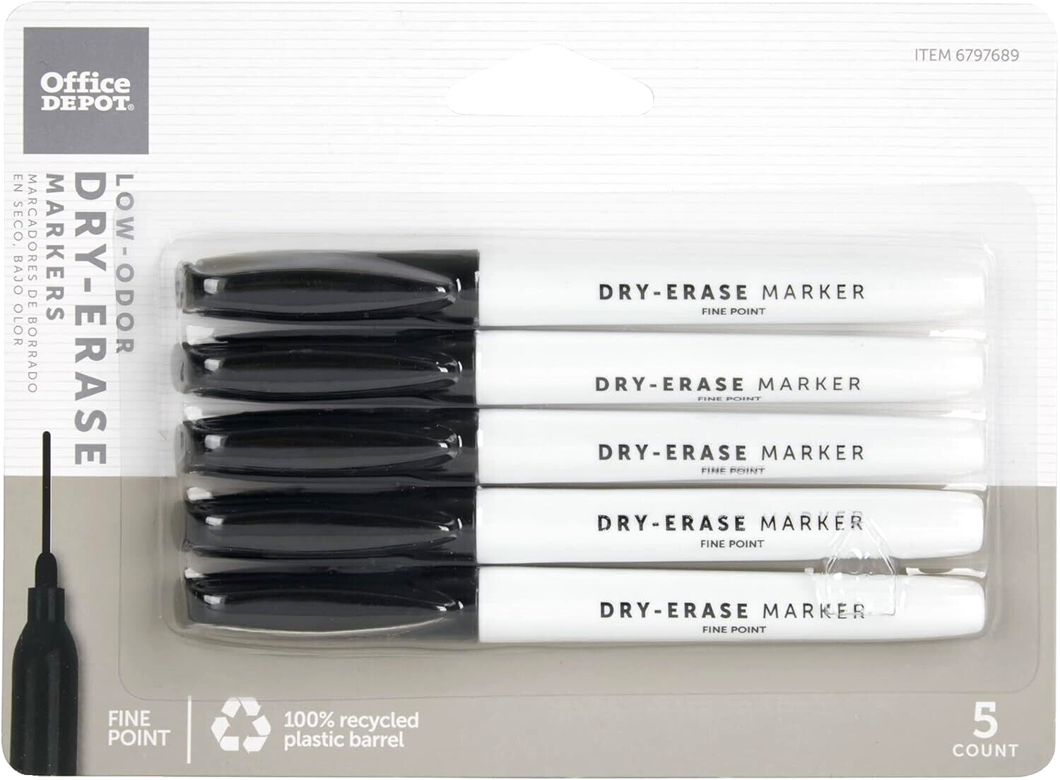 Lot of 72, Office Depot Low-Odor Dry-Erase Markers, 5-Pack, Total of 360 Markers