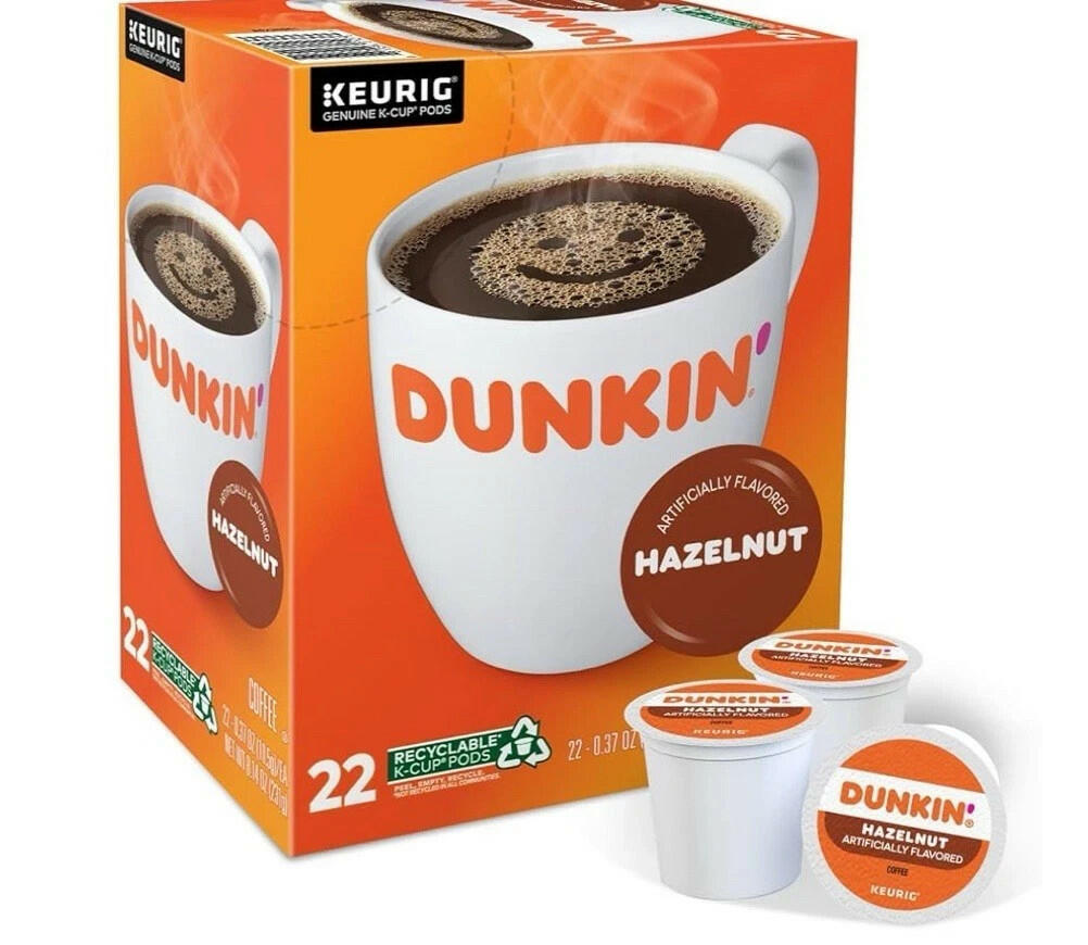 Dunkin' Hazelnut Flavored Coffee, 22 Keurig K-Cup Pods