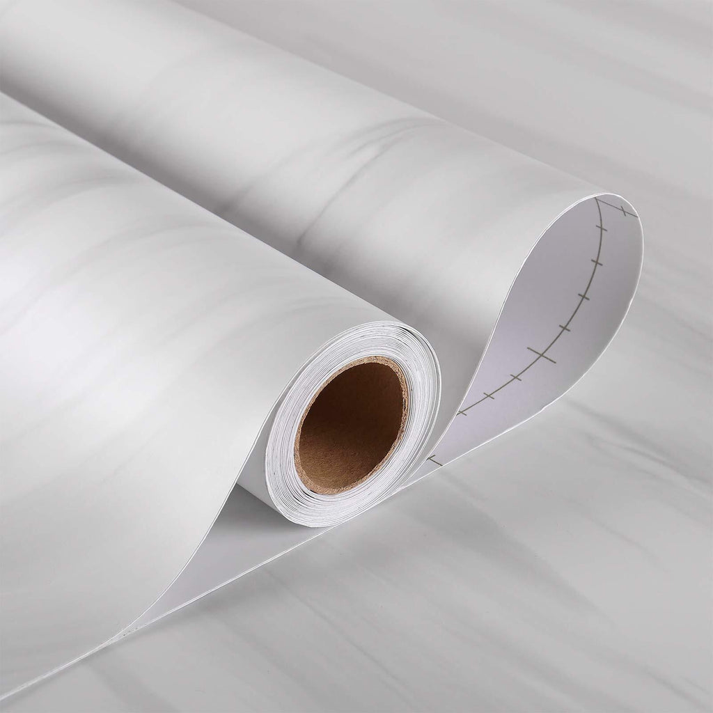 Stickyart 24"x160" White Peel and Stick Marble Countertops for Kitchen