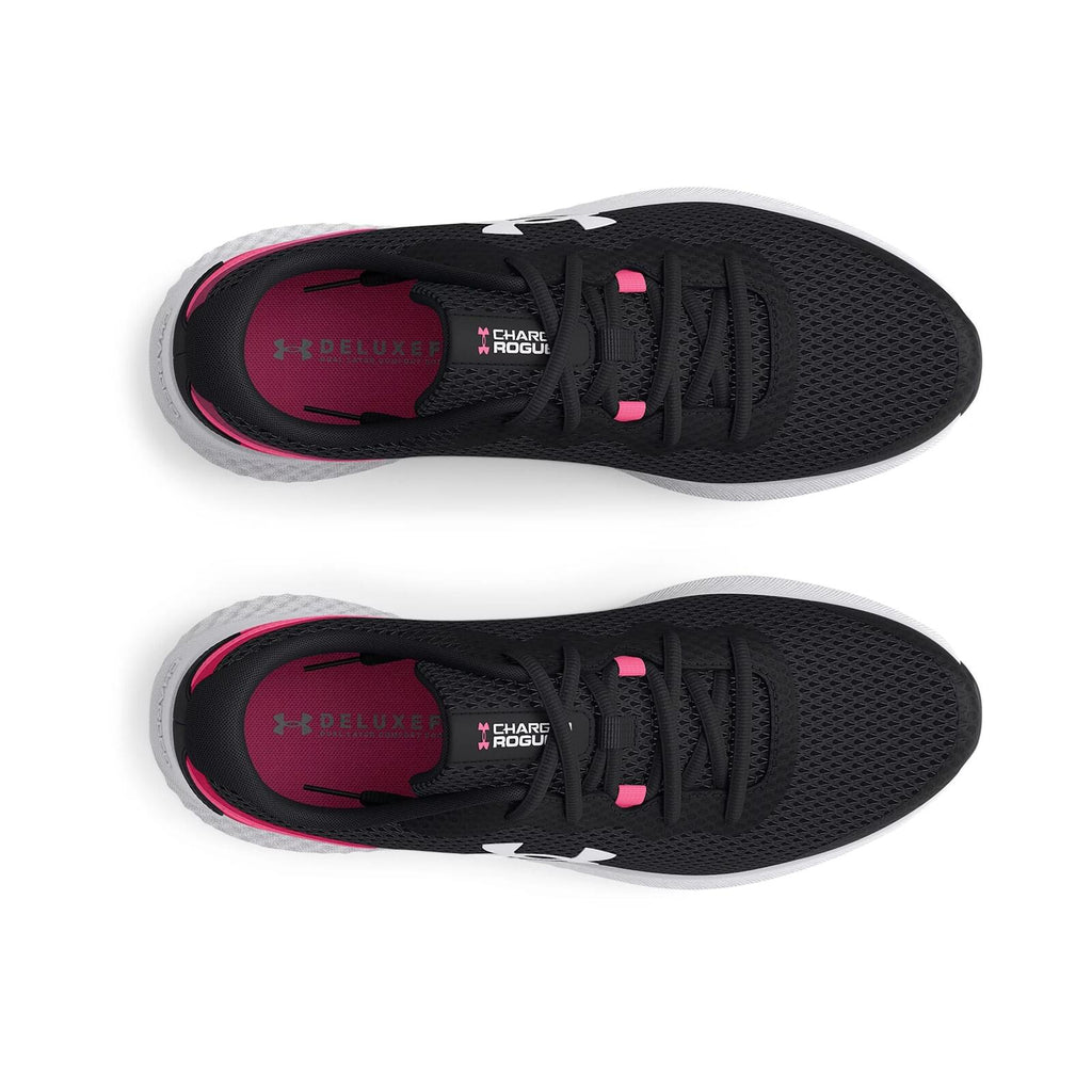 Under Armour Women's Charged Rogue 3, (004) Black/Pink Punk/White, 9.5