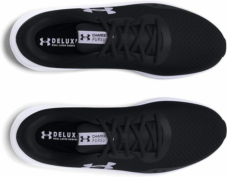 Under Armour Women's Charged Pursuit 3, Black/White, 10 Medium US