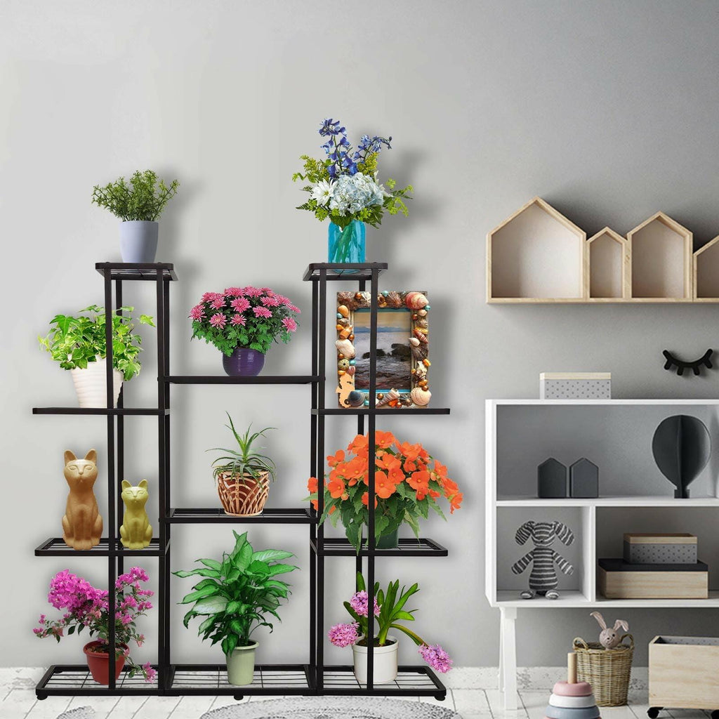 MTB Garden 4 Tier 11 Potted Metal Large Plant Stand for Indoor Outdoor Flower
