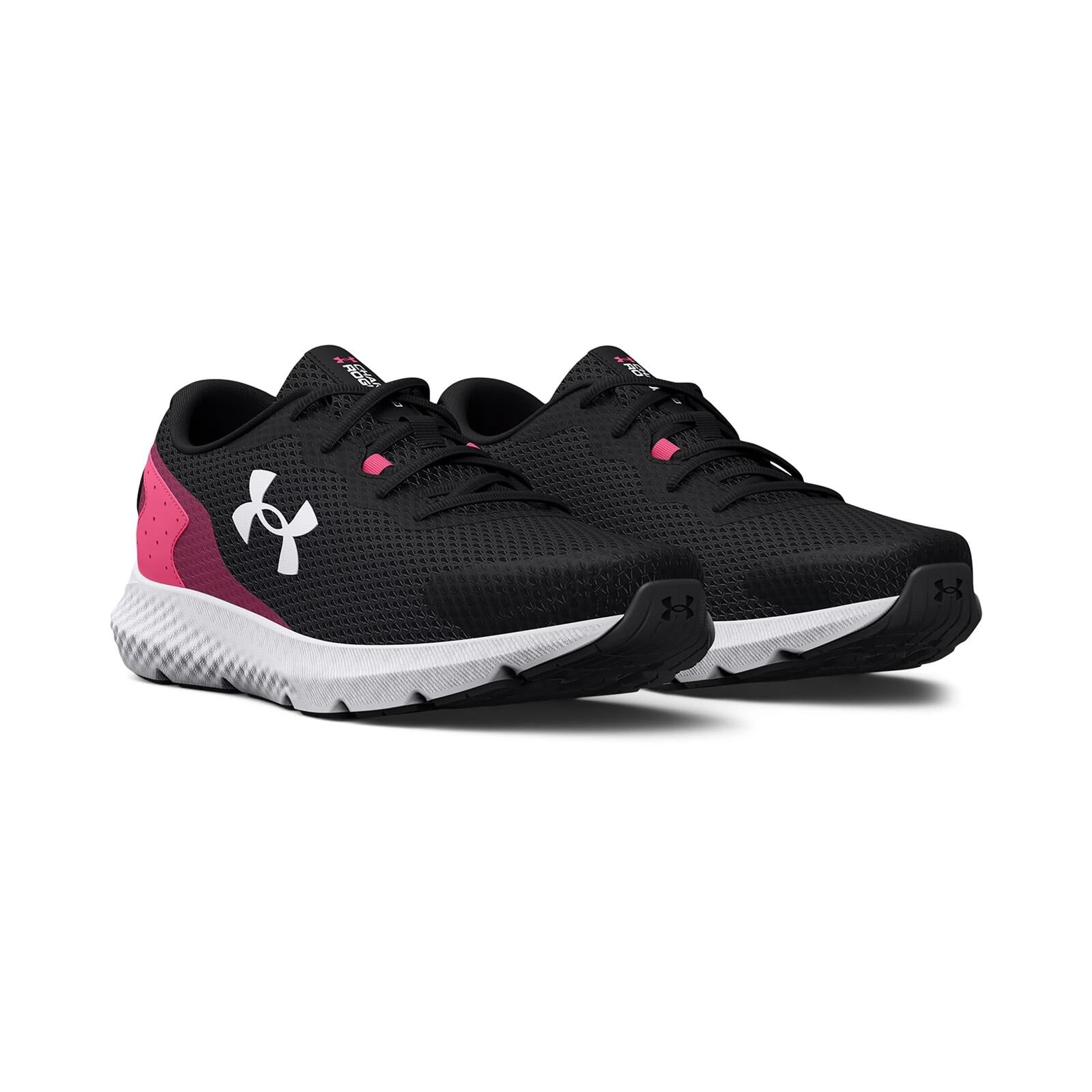 Under Armour Women's Charged Rogue 3, (004) Black/Pink Punk/White, 9.5