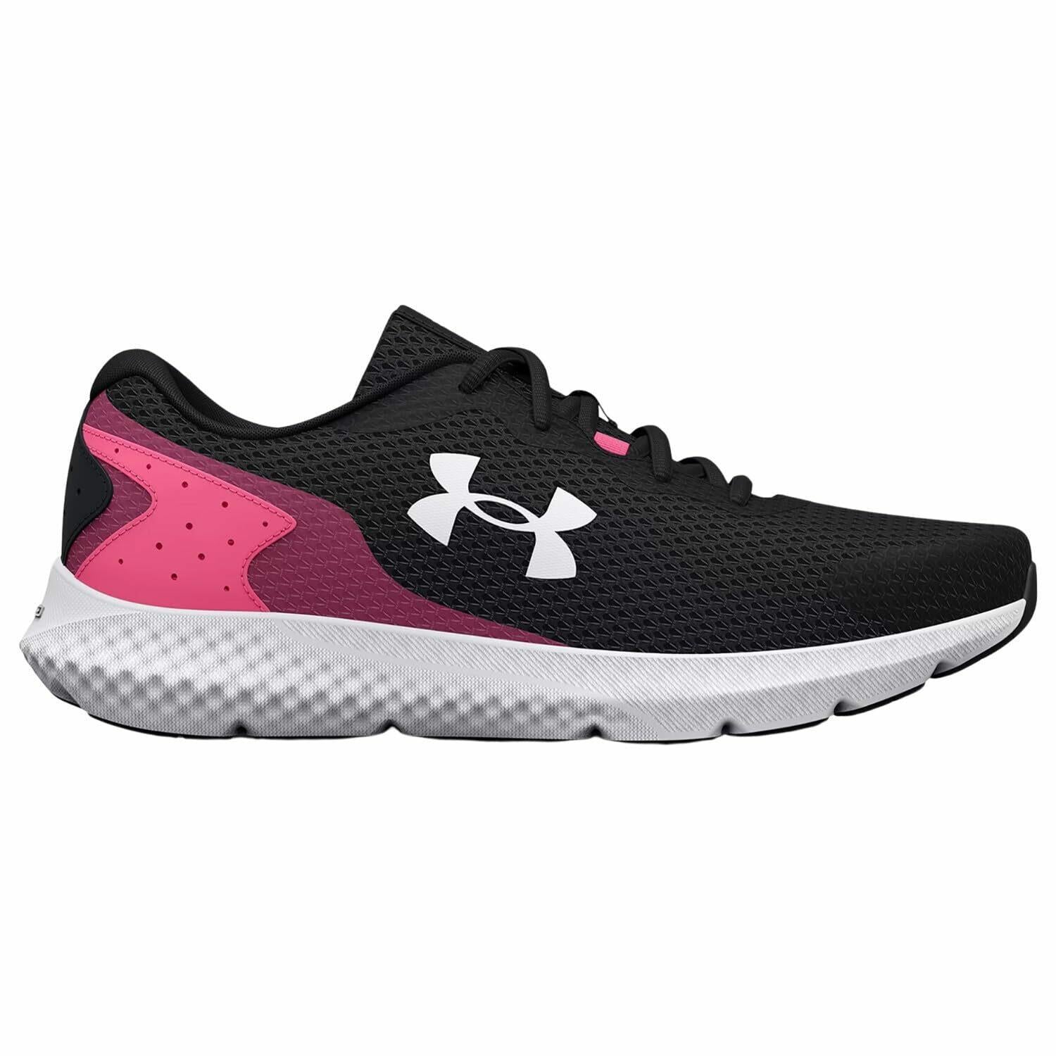 Under Armour Women's Charged Rogue 3, (004) Black/Pink Punk/White, 9.5