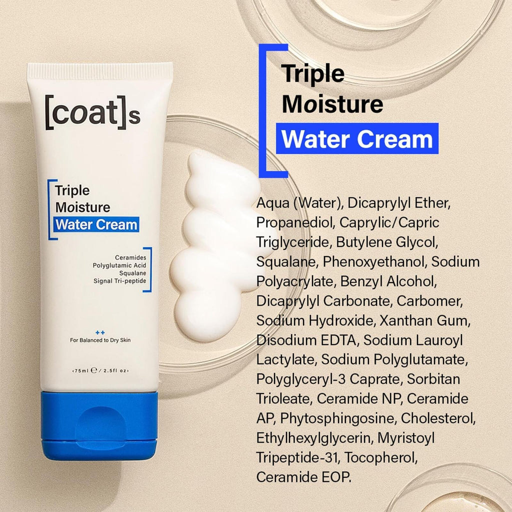 COATS Triple Moisture Water Cream – Lightweight, Oil-Free Face Moisturizer –