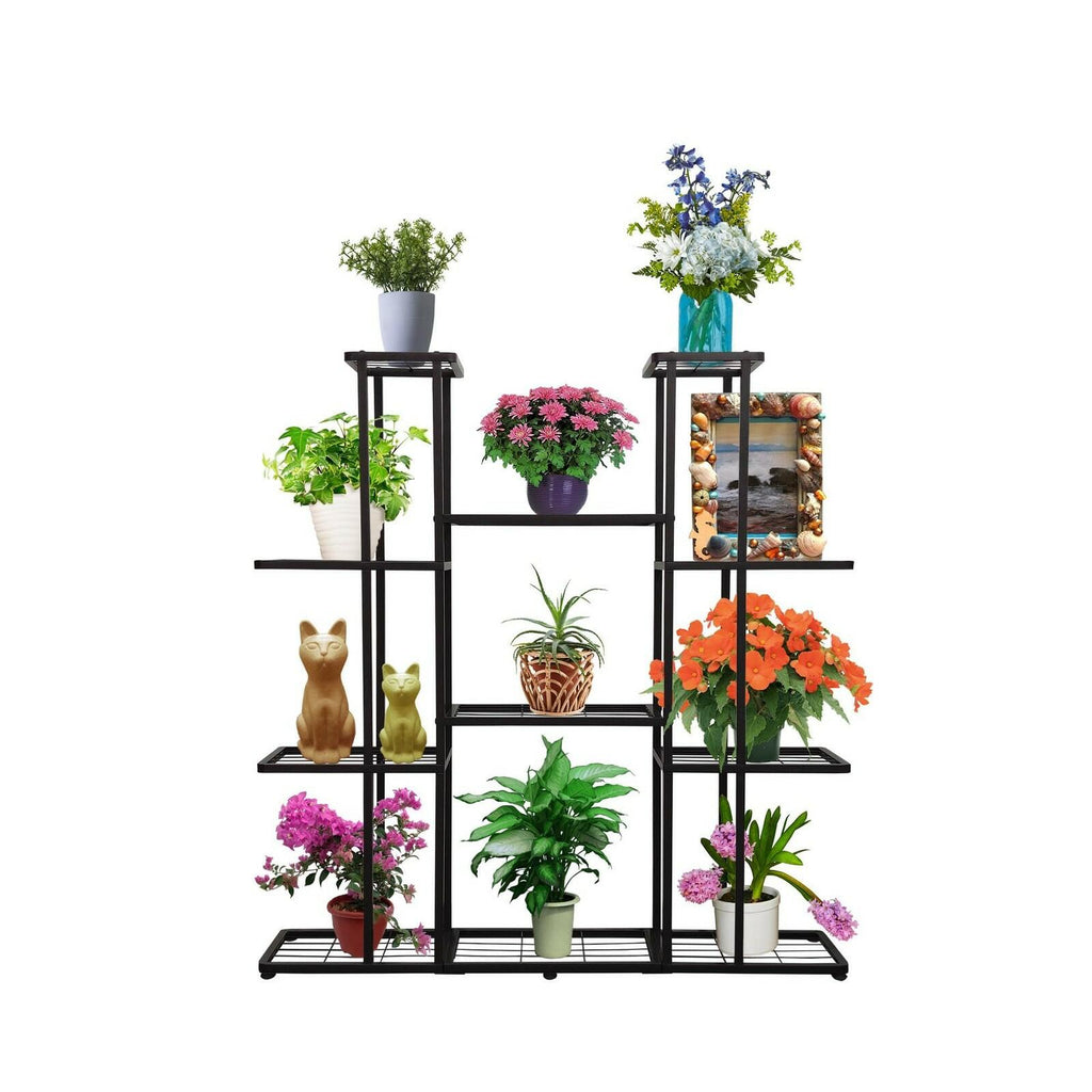 MTB Garden 4 Tier 11 Potted Metal Large Plant Stand for Indoor Outdoor Flower