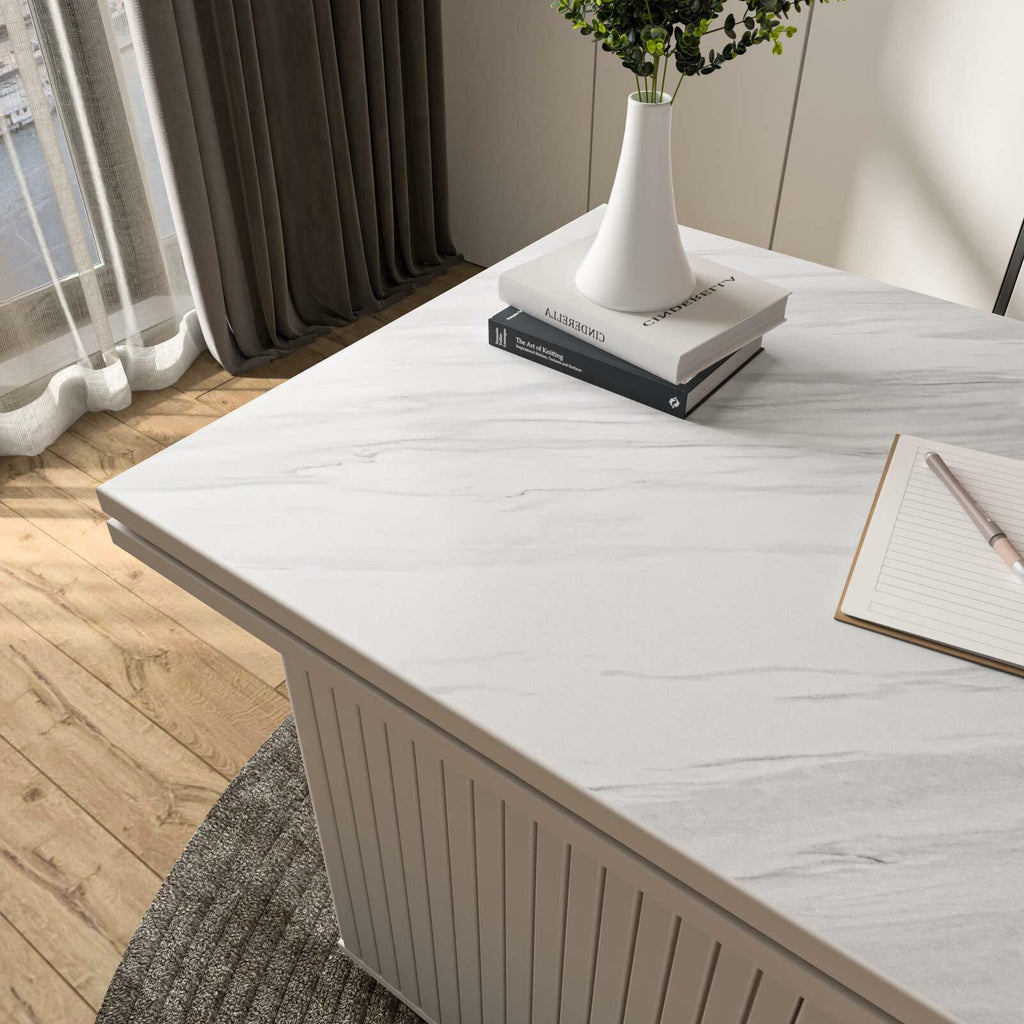 Stickyart 24"x160" White Peel and Stick Marble Countertops for Kitchen
