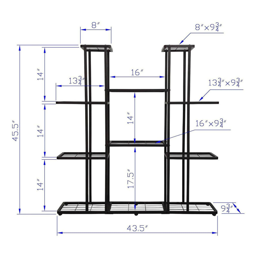 MTB Garden 4 Tier 11 Potted Metal Large Plant Stand for Indoor Outdoor Flower