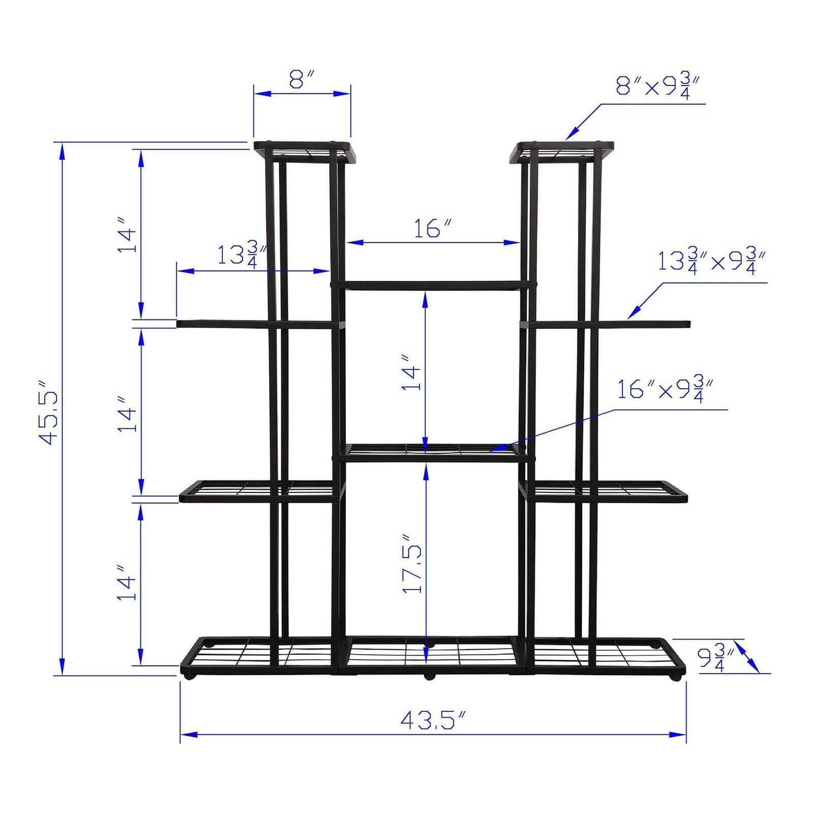 MTB Garden 4 Tier 11 Potted Metal Large Plant Stand for Indoor Outdoor Flower